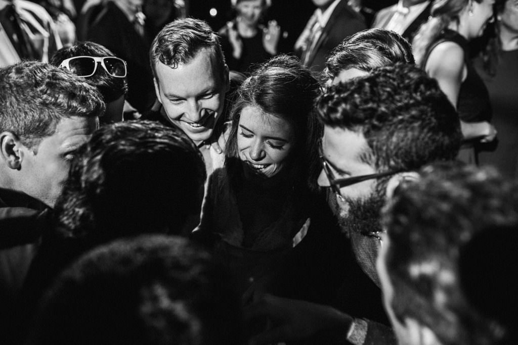Zoe and Daniel dance at their wedding reception, at the Woodinville Lavender Farm, Washington, Summer 2016