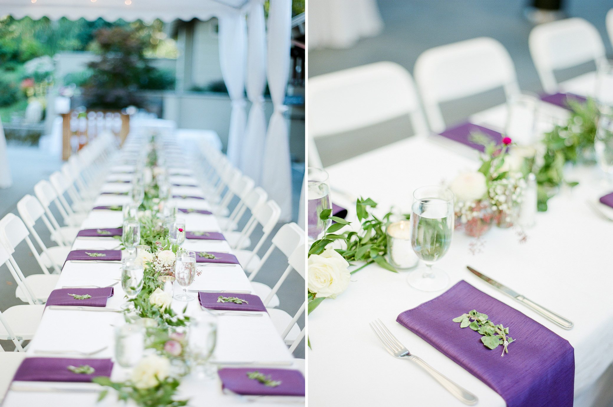 Unique idea of placing a sprig of herb to organize tables at Katherine and Graeme's wedding at Kingston House.