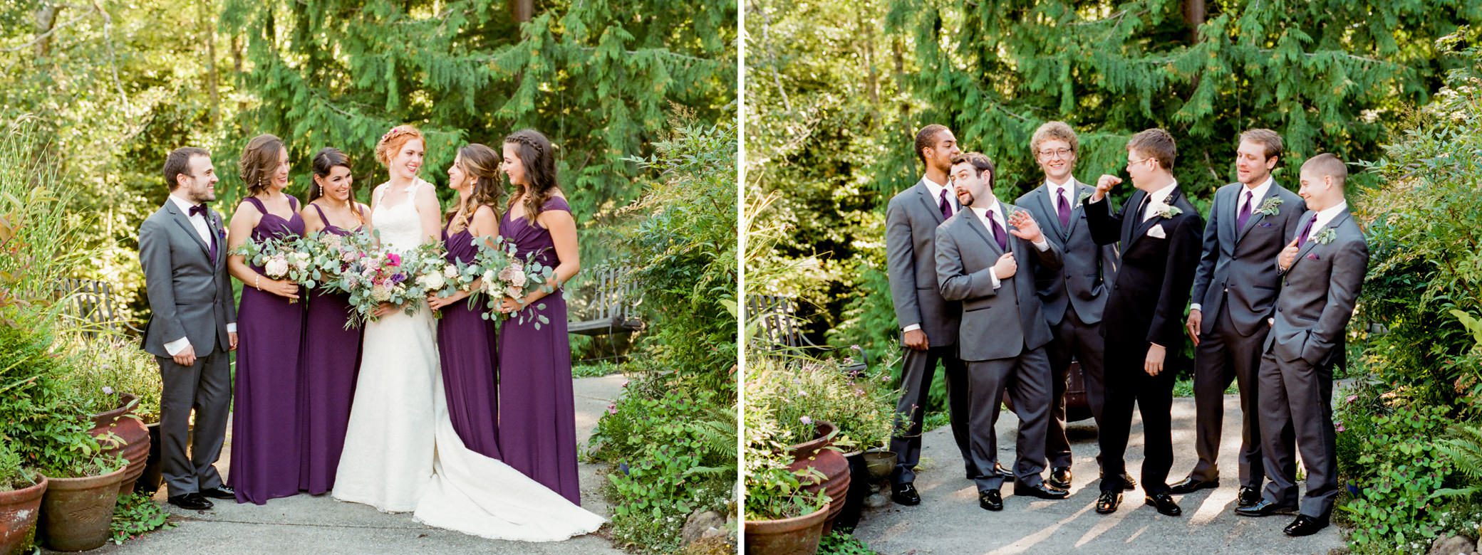 Katherine and Graeme with their wedding parties at Kingston House, September 2016.