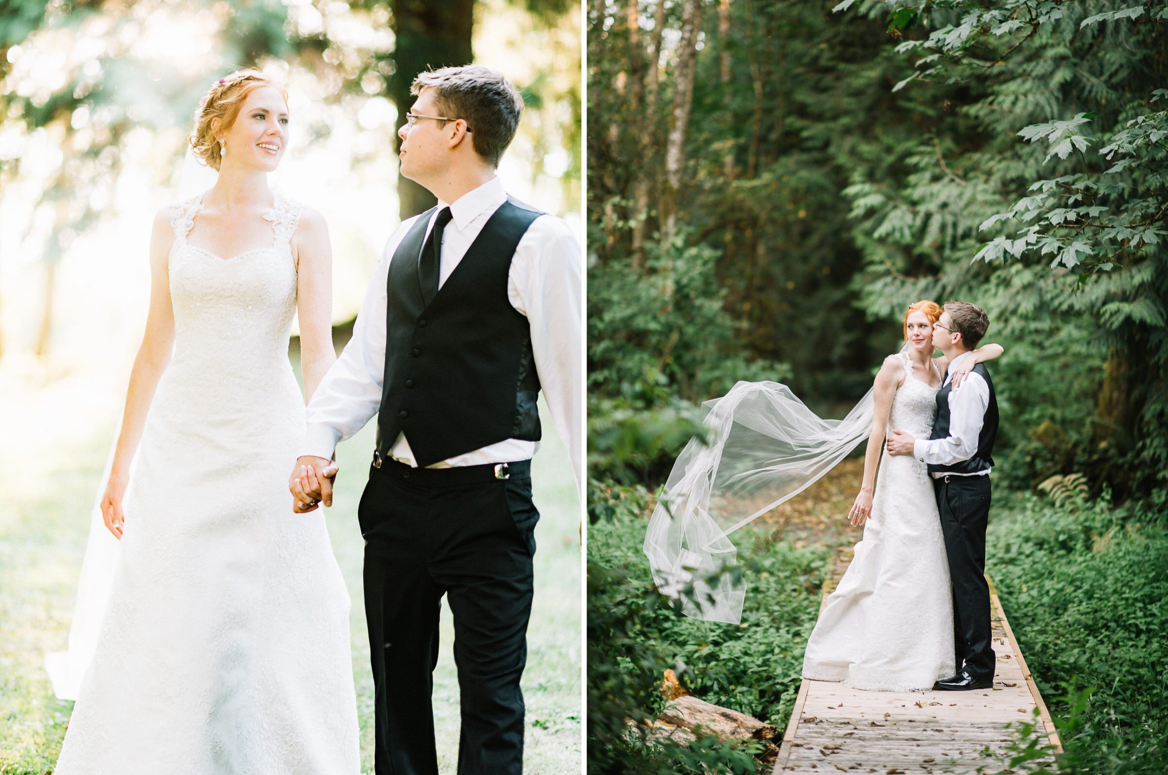 Katherine and Graeme having their professional wedding portraits taken at Kingston House, a wedding venue in Kingston, WA. September 2016.