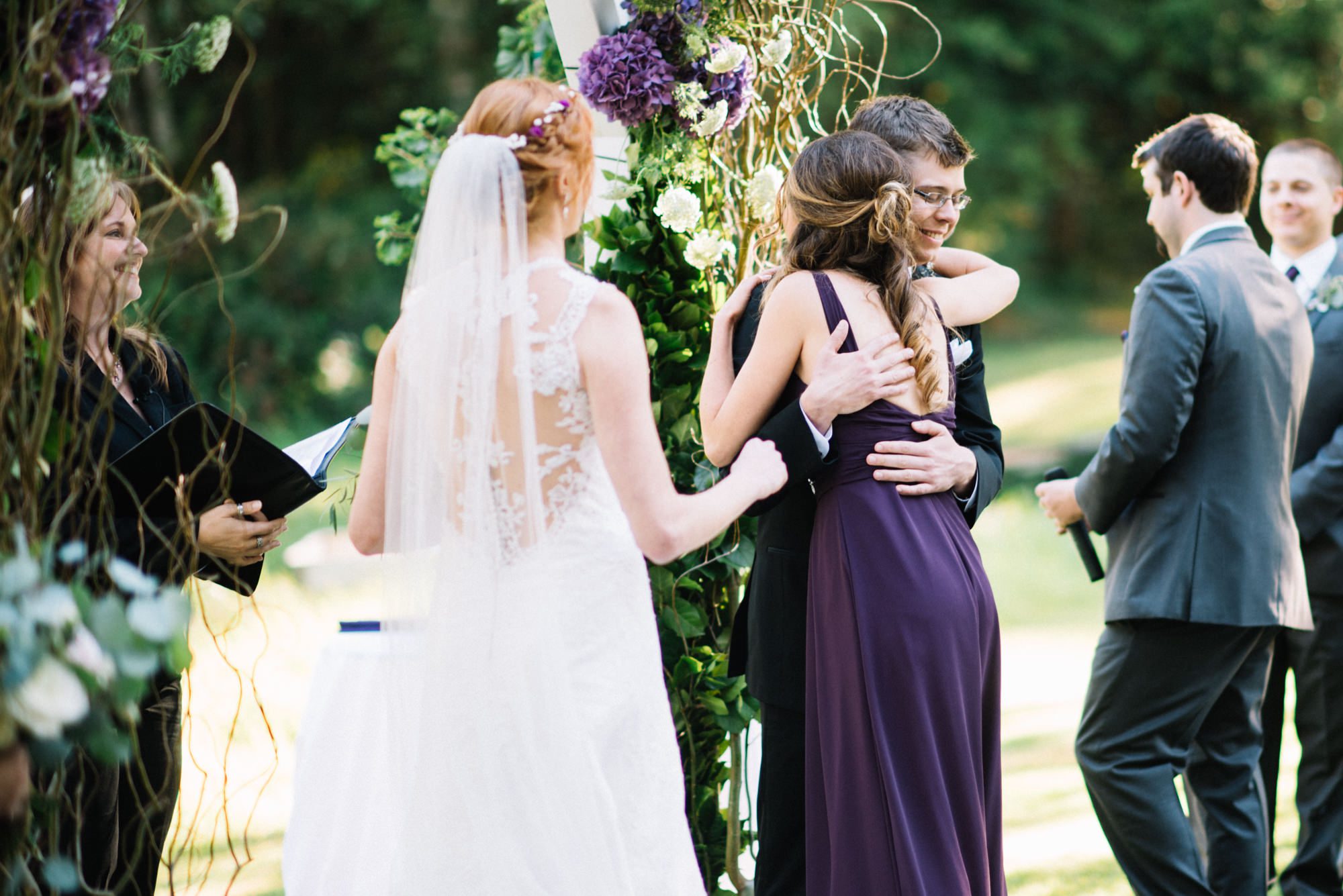 Katherine and Graeme's wedding ceremony by the lake at Kingston House, WA. September 2016.