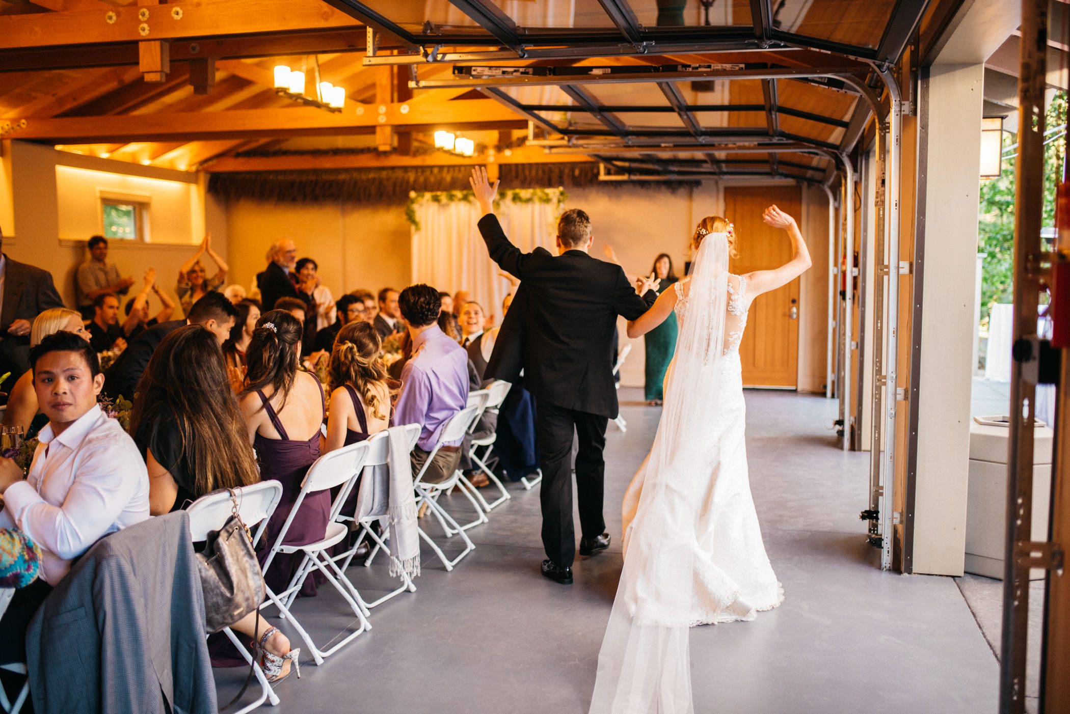 Katherine and Graeme join their guests at their wedding reception at Kingston House, WA.