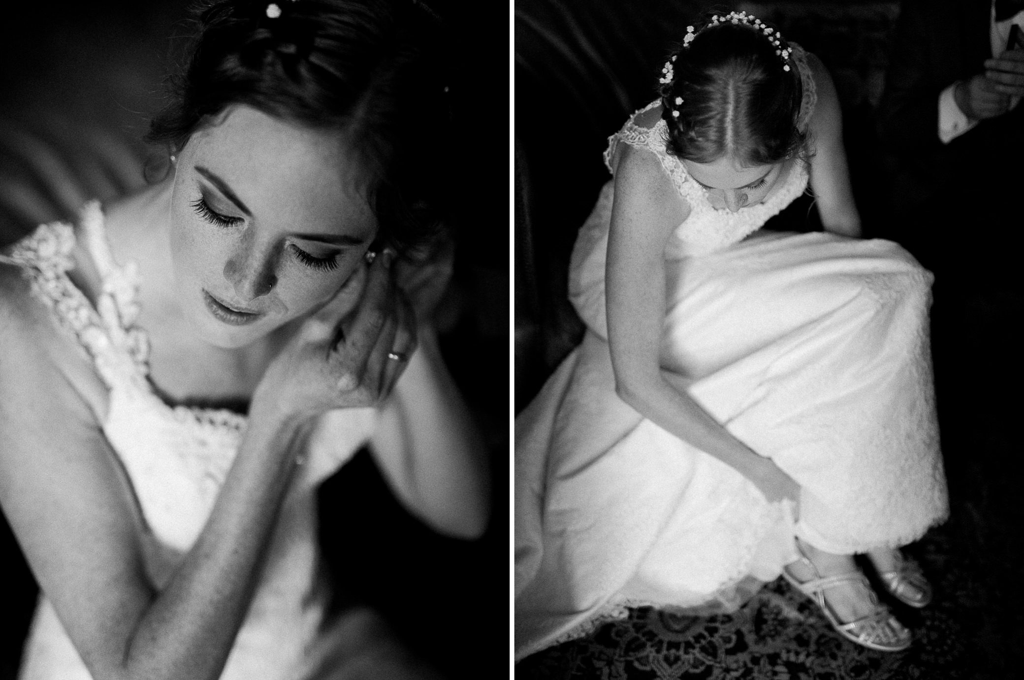 Katherine getting ready with her bridesmaids at Kingston House, a wedding venue in Kingston, Washington.