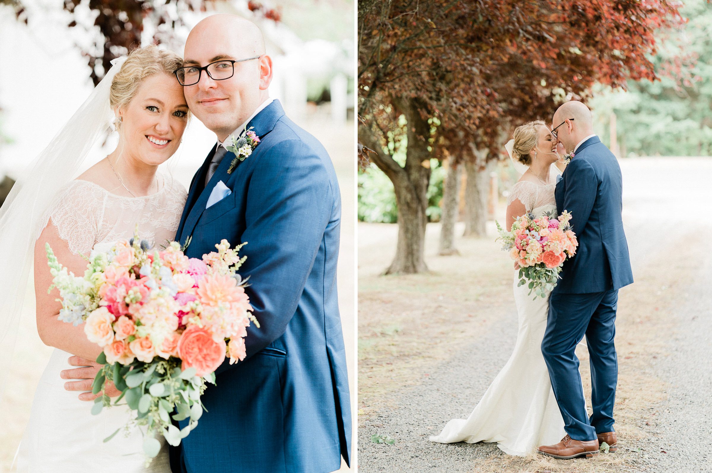 Wayfarer Whidbey Island Wedding: Sara and Joe walk around their wedding venue for some wedding portraits