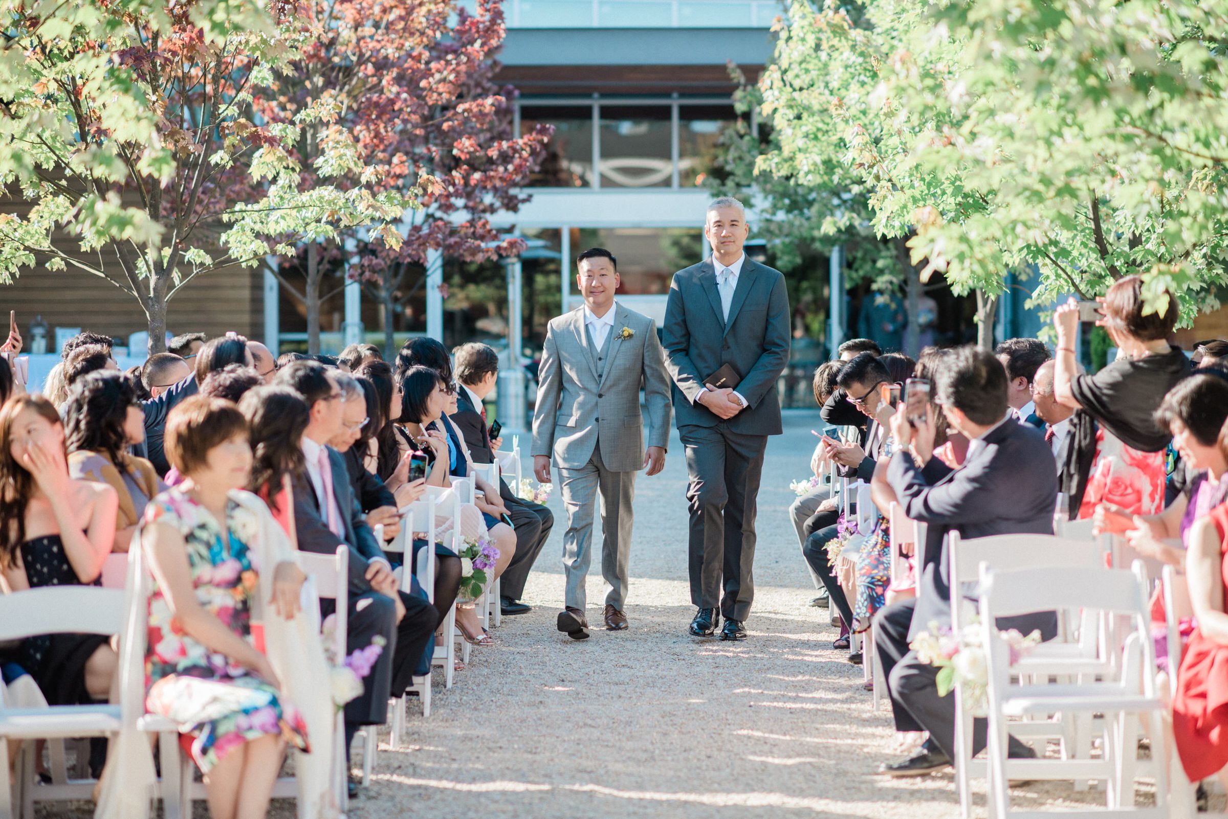 Cindy and Frank's wedding ceremony at Novelty-Hill Januik