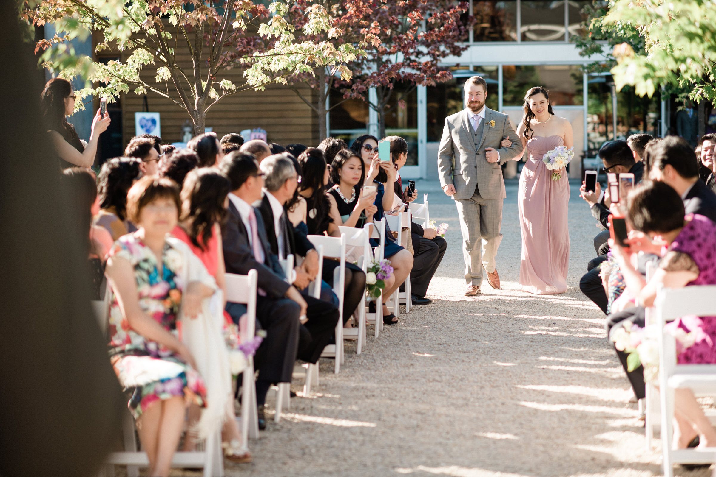 Cindy and Frank's wedding ceremony at Novelty-Hill Januik