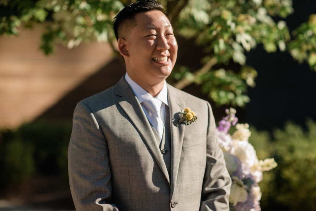 Cindy and Frank's wedding ceremony at Novelty-Hill Januik