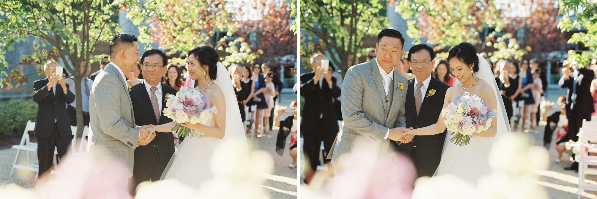 Cindy and Frank's wedding ceremony at Novelty-Hill Januik