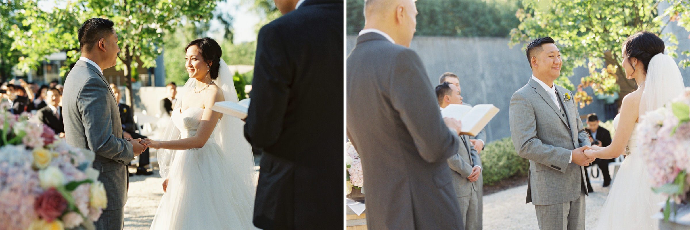 Cindy and Frank's wedding ceremony at Novelty-Hill Januik
