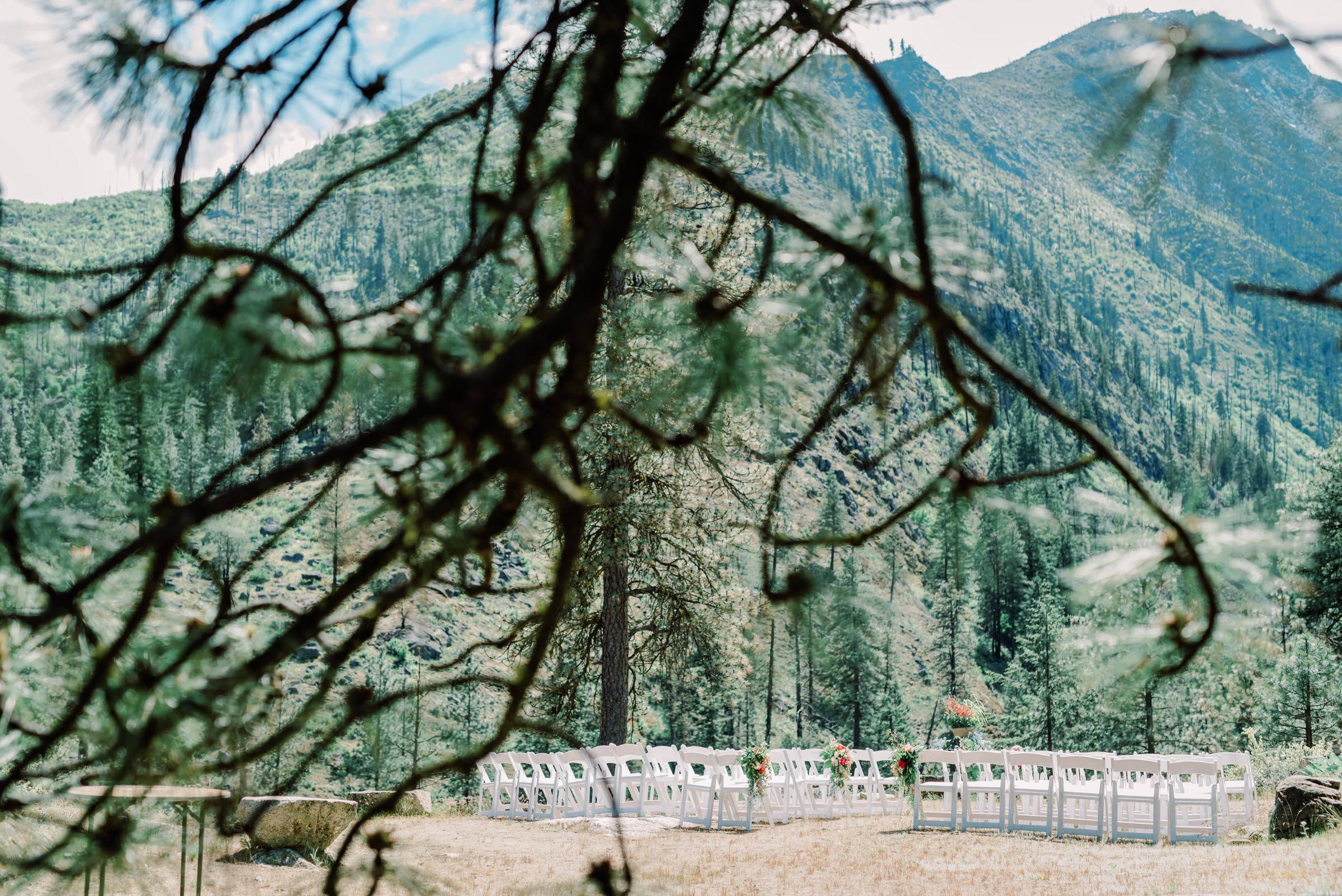 Sleeping Lady Resort weddings: Wedding ceremony decor, florals by Au Naturel