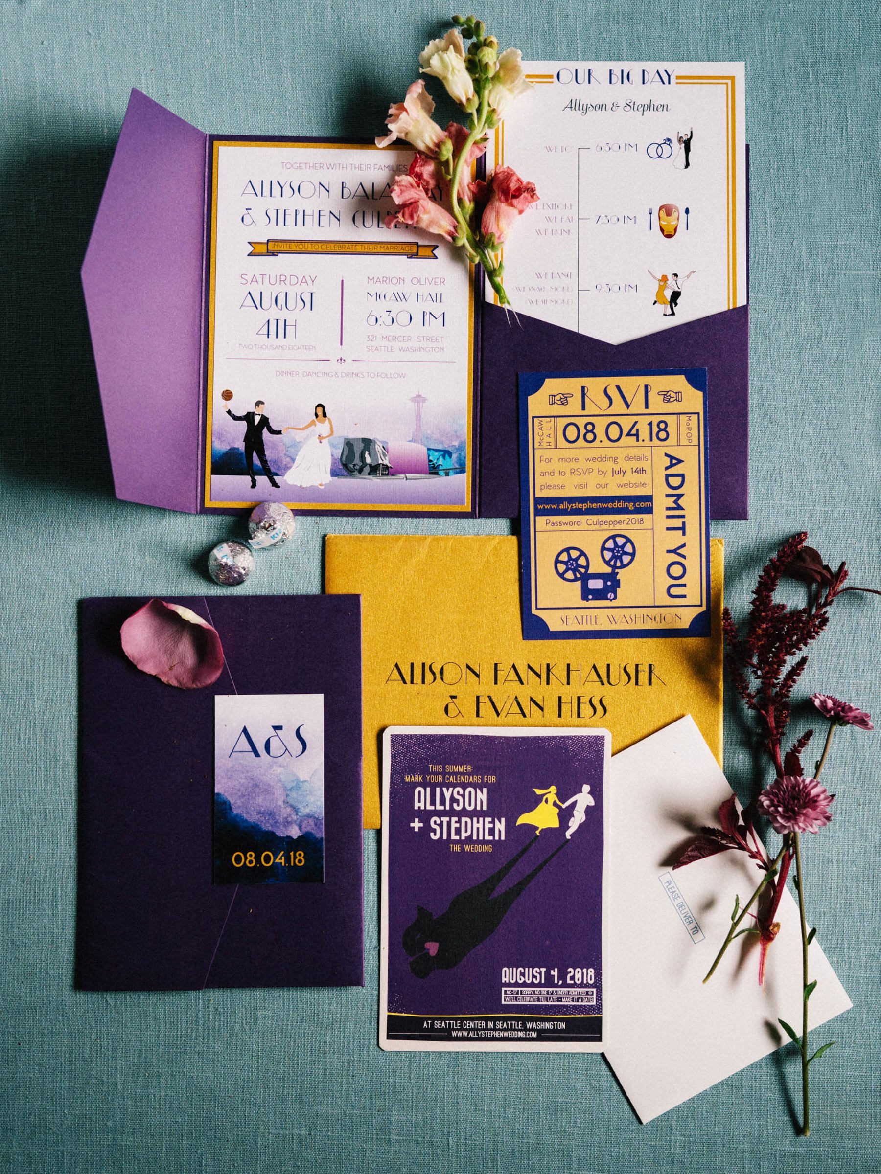 MoPoP Seattle weddings: Ally and Stephen's La-La Land Themed Wedding