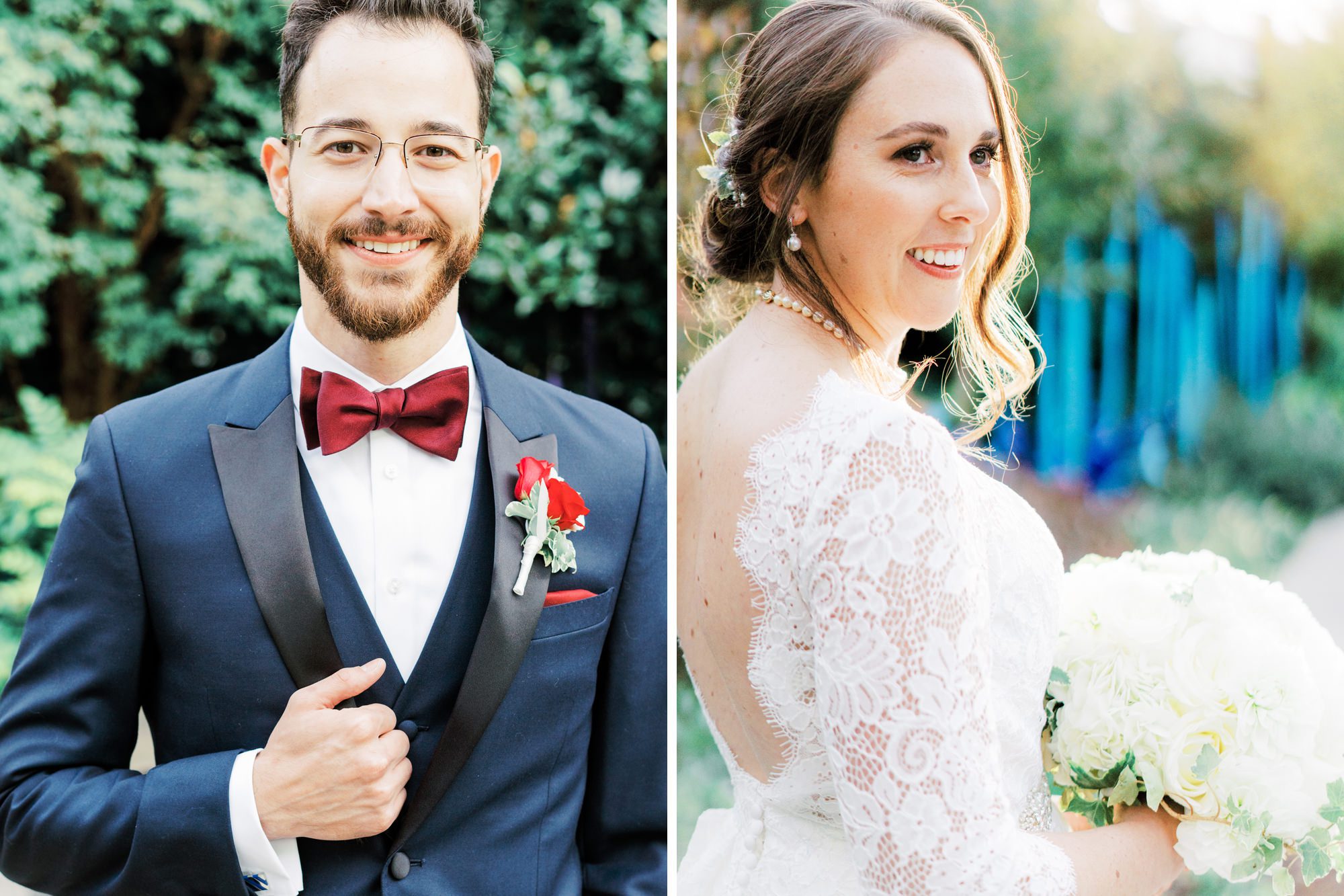 Lauren and Kyle solo bride and groom portraits