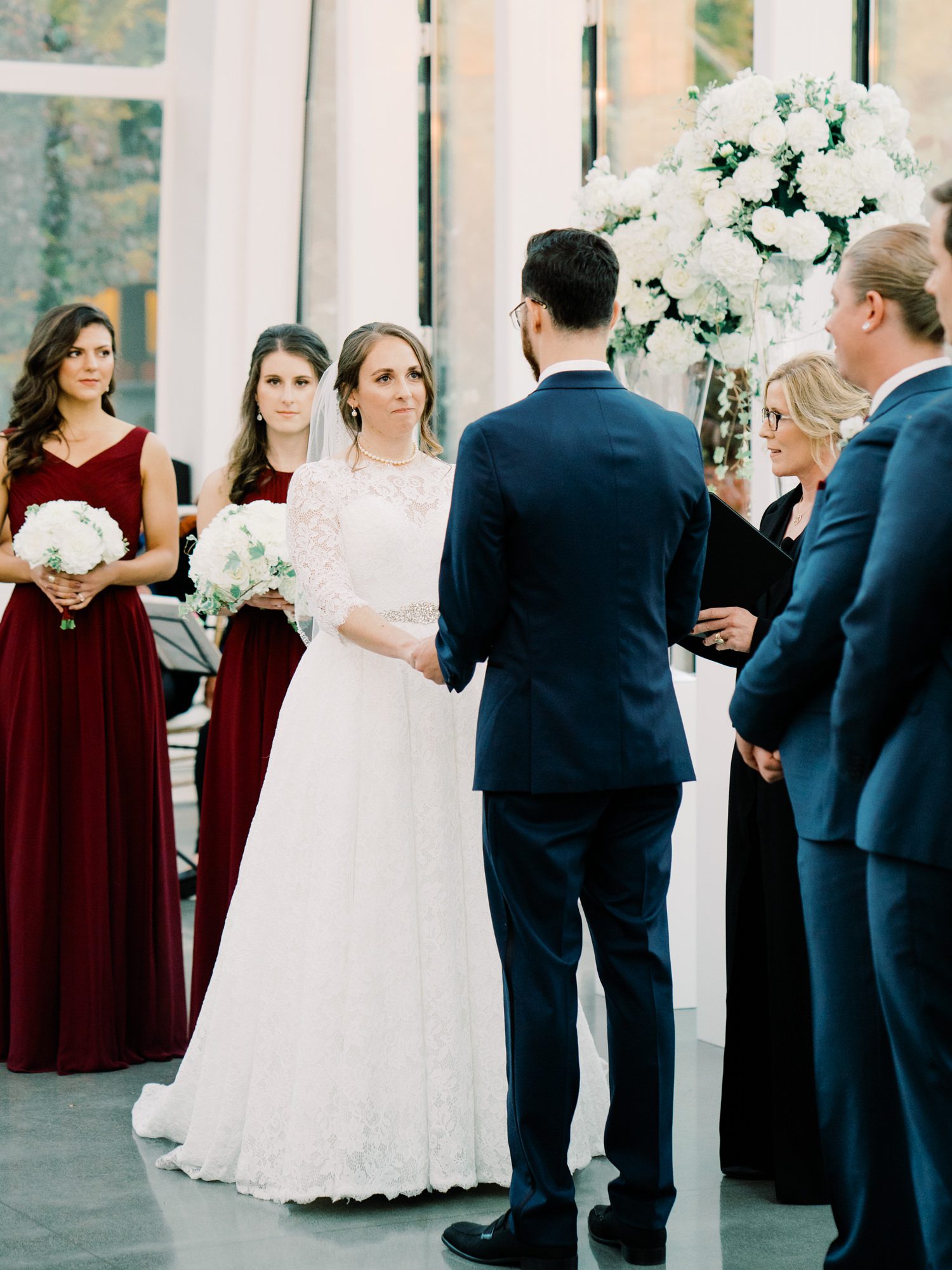 Lauren and Kyle's wedding ceremony at the Chihuly Garden and Glass