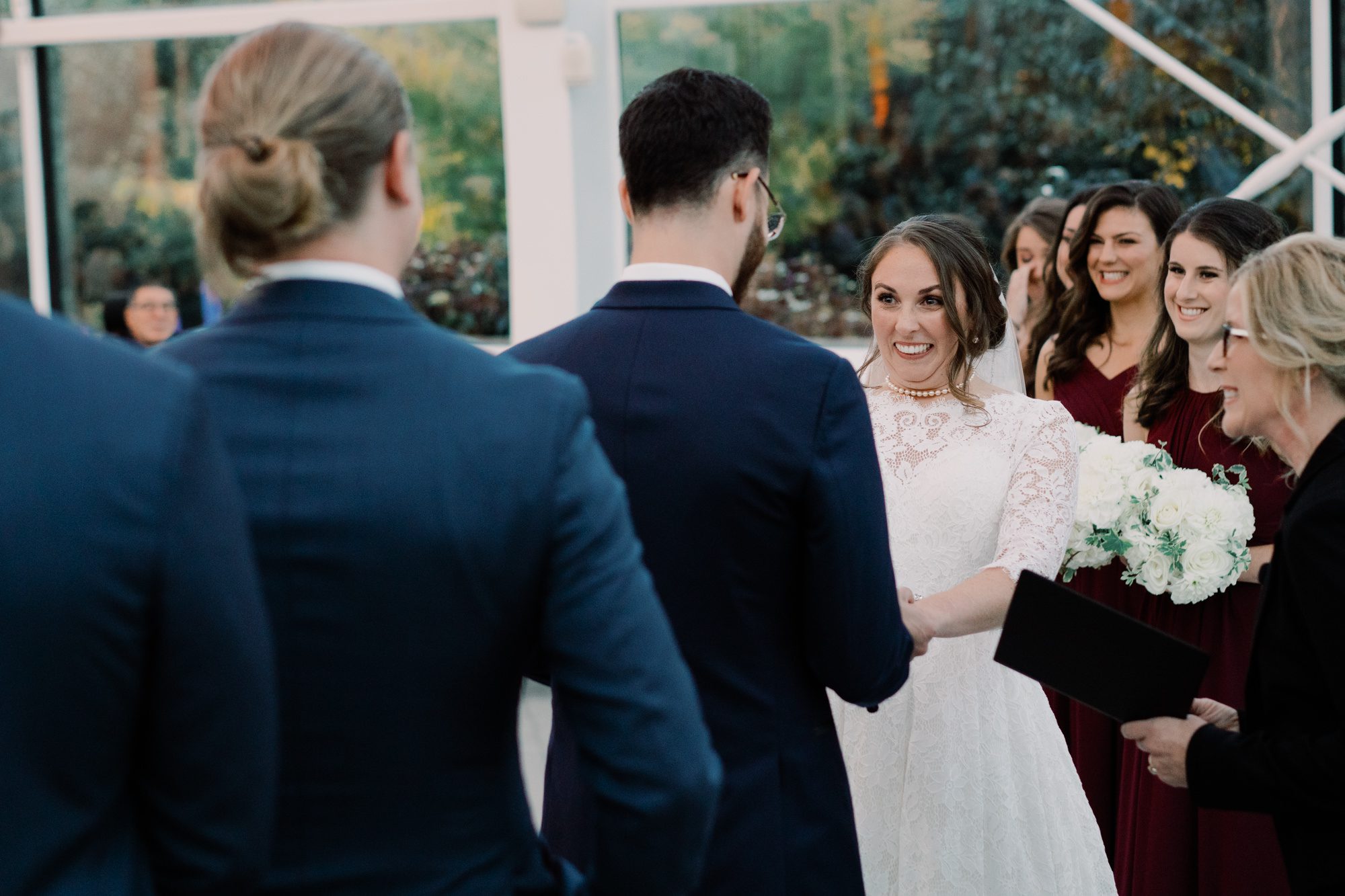 Lauren and Kyle's wedding ceremony at the Chihuly Garden and Glass