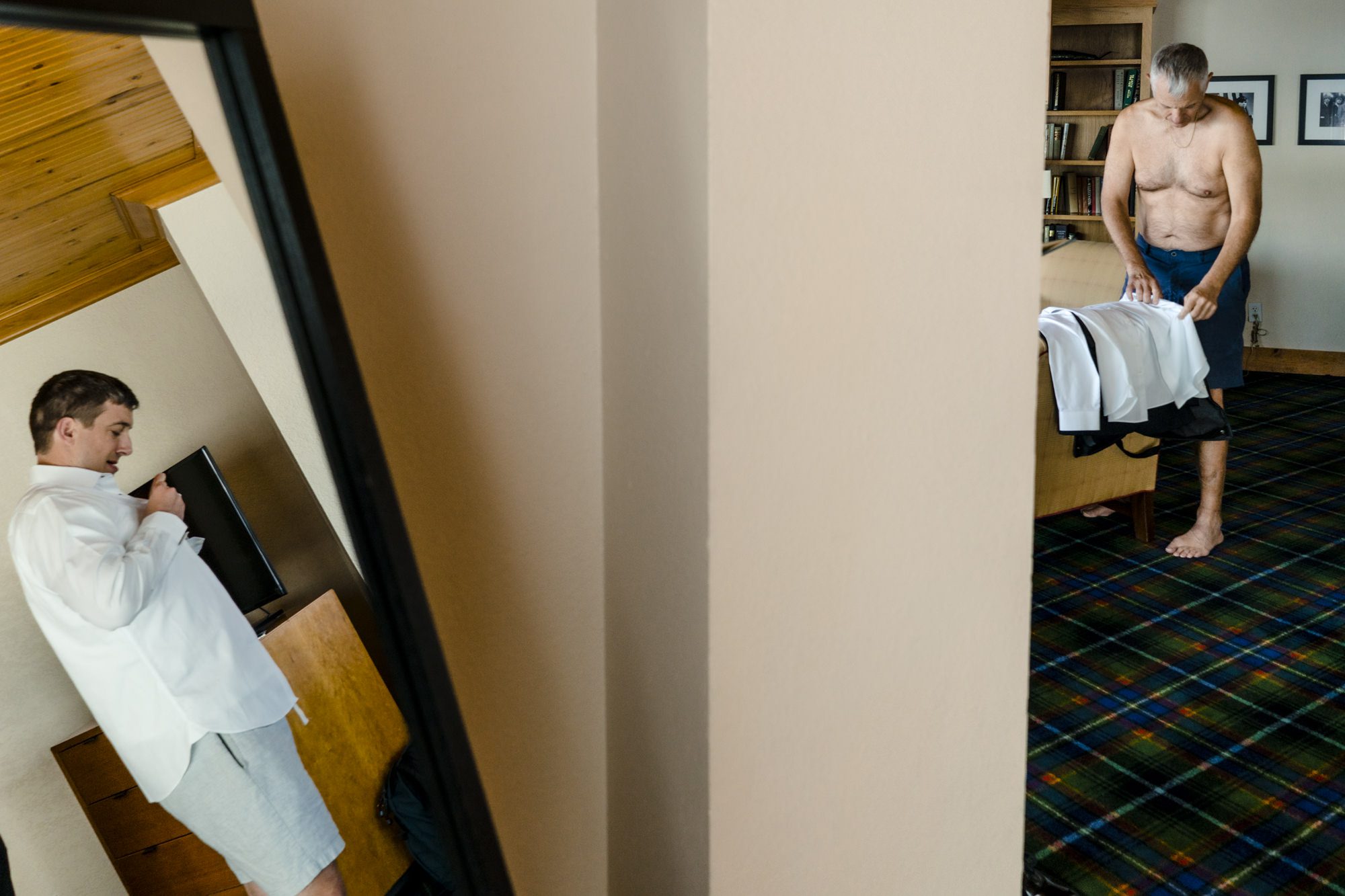 Groomsmen getting ready.