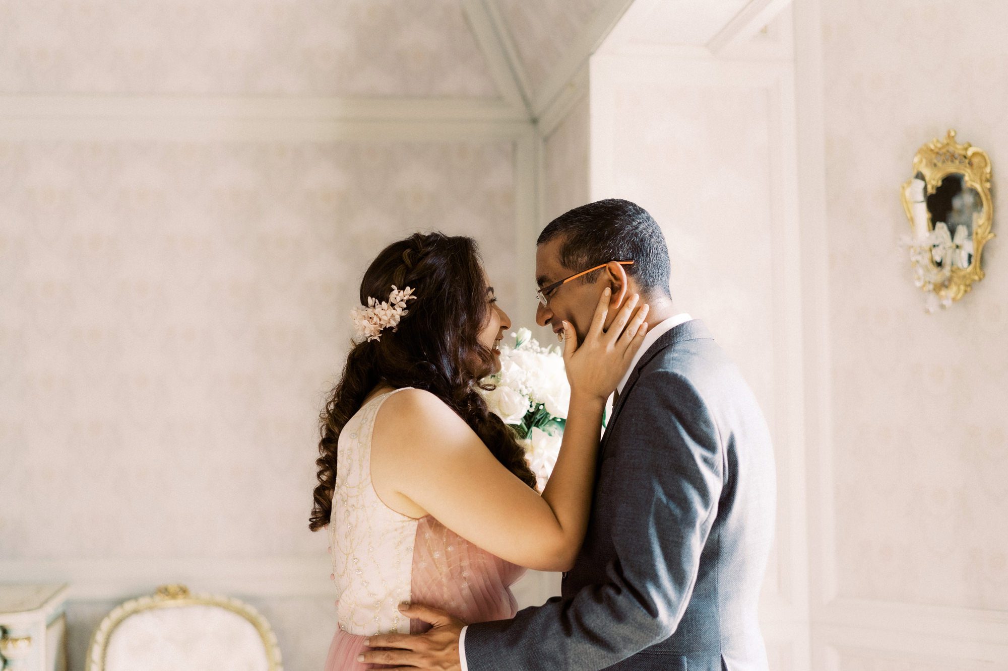 Nadira and Dhillon during their first look.