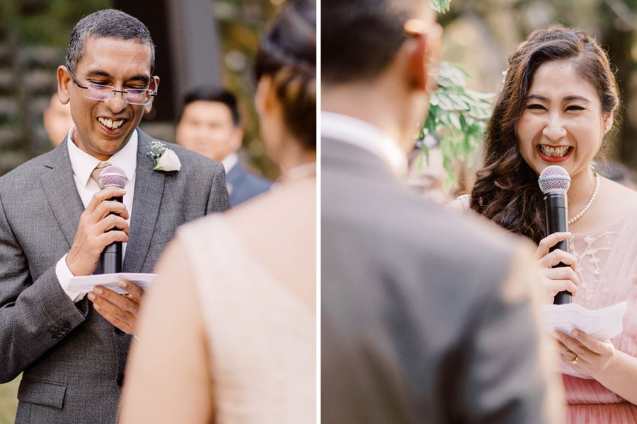 Nadira and Dhillon exchanging vows at their wedding