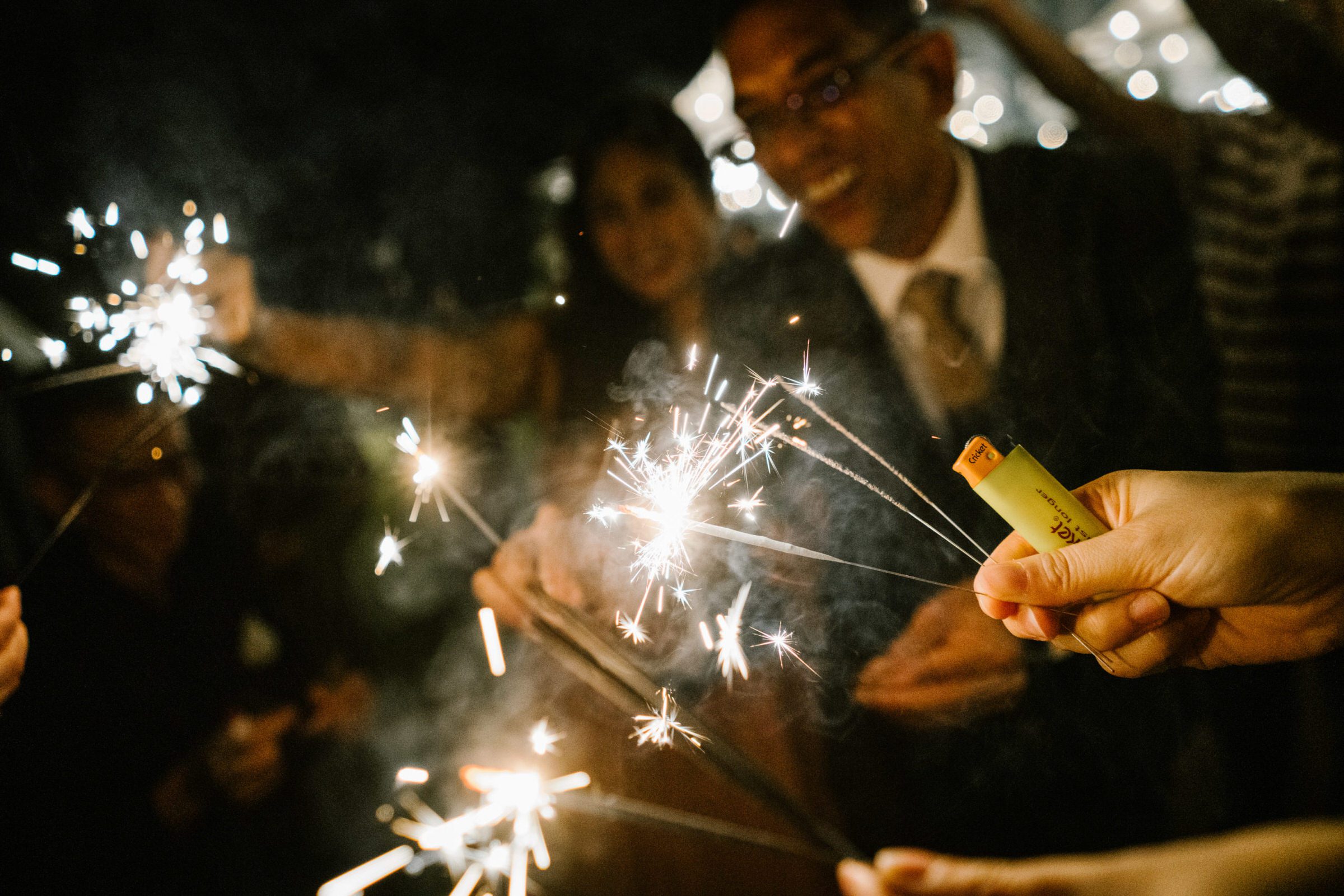 Nadira and Dhillon get a sparkler sendoff