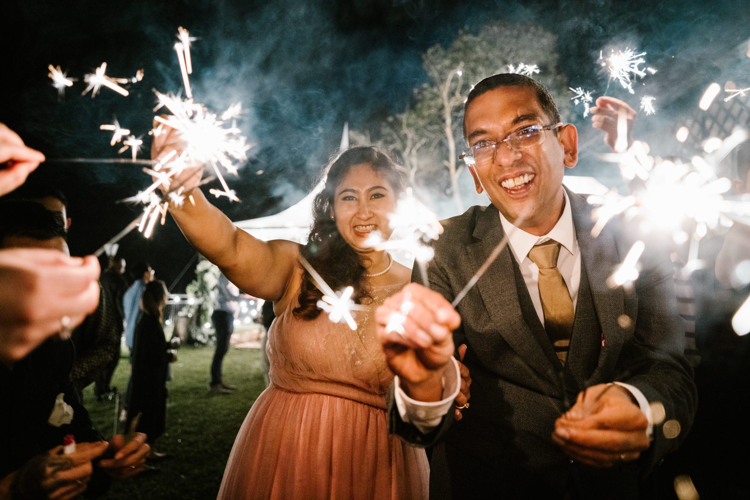 Nadira and Dhillon get a sparkler sendoff