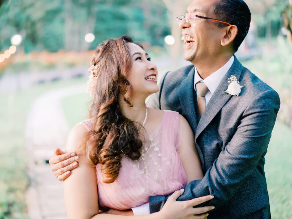 Nadira and Dhillon pose for portraits at their wedding at Puncak Dani