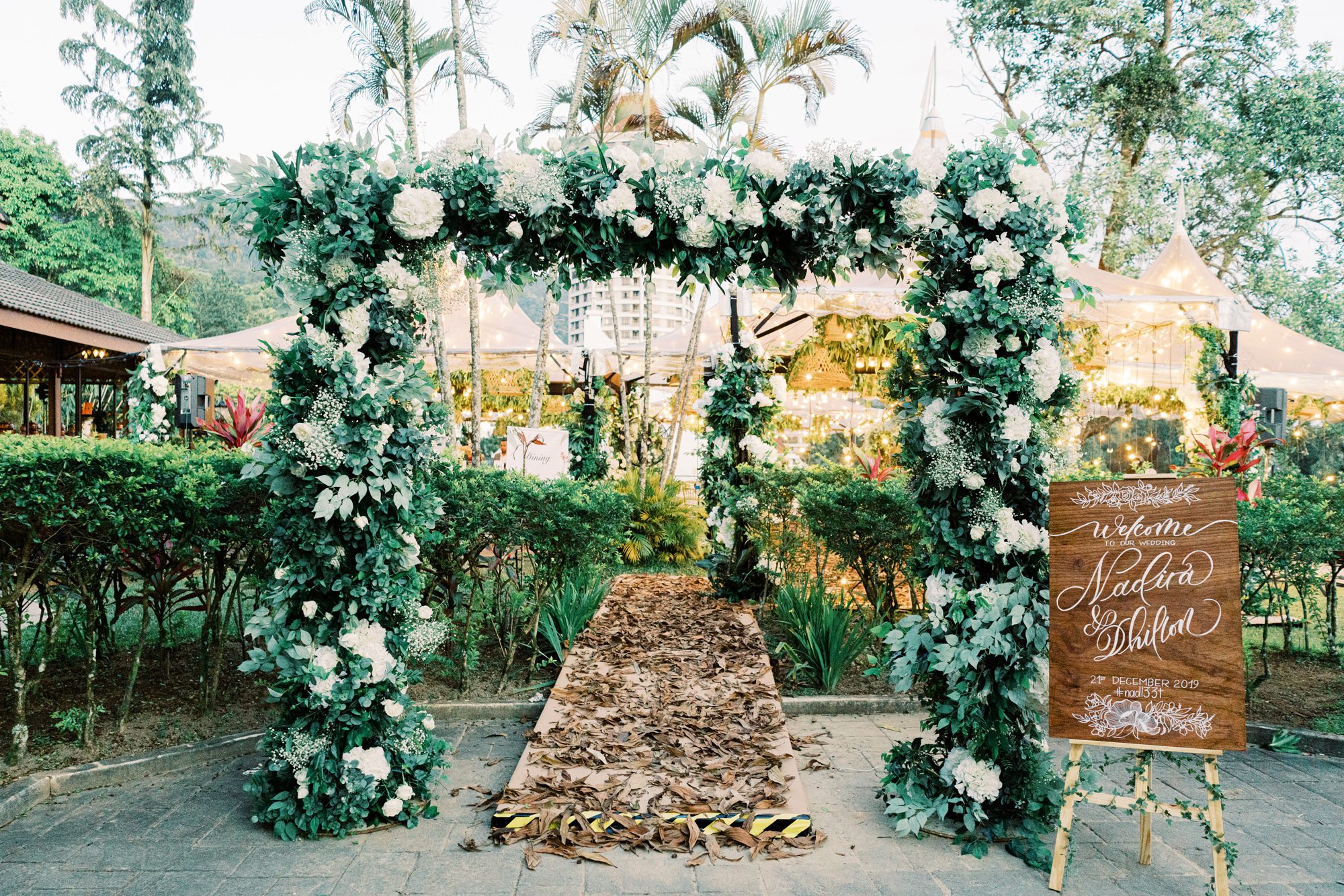 Nadira and Dhillon's wedding at Puncak Dani decor by YSA Events