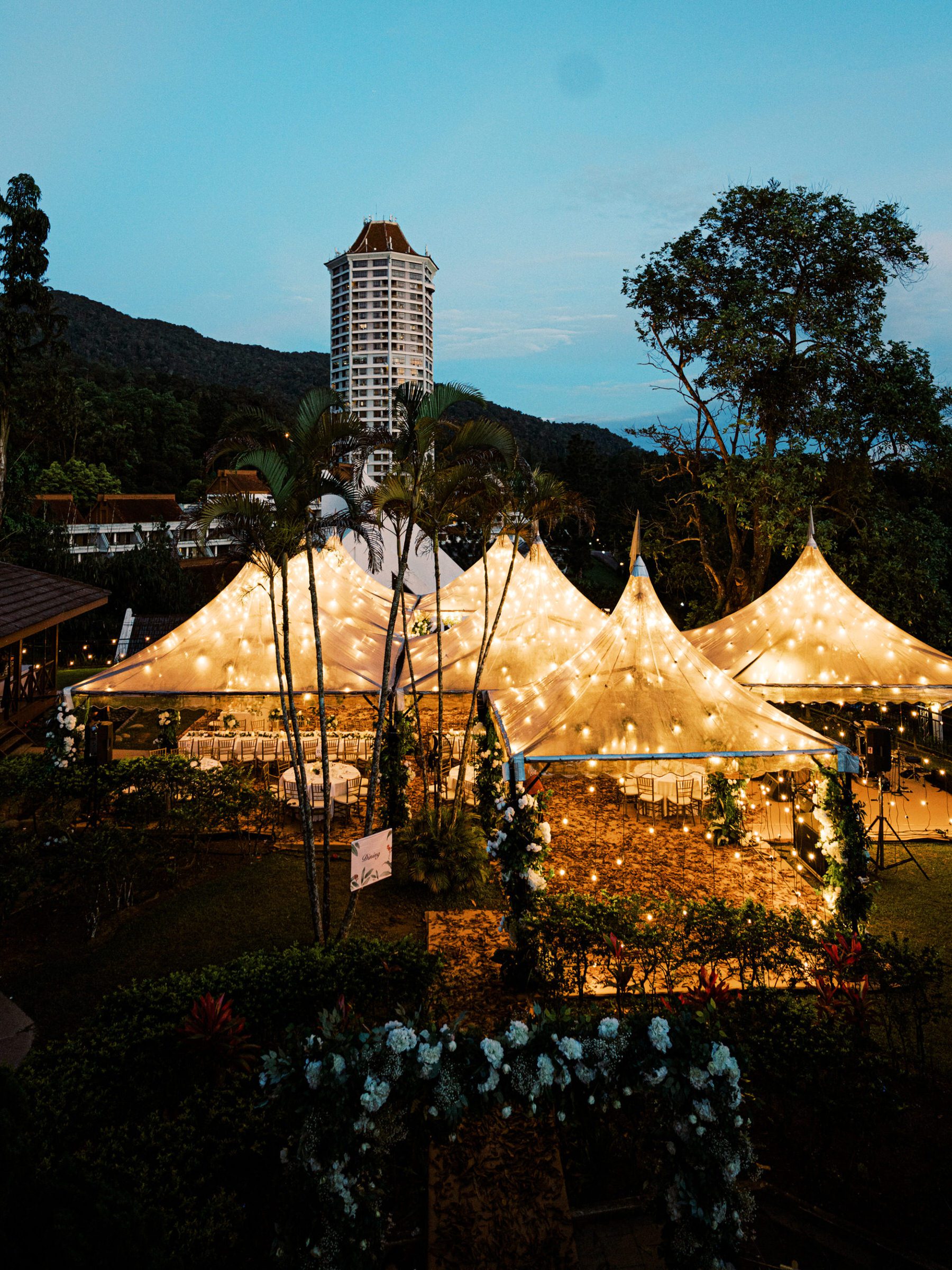 Nadira and Dhillon's wedding at Puncak Dani decor by YSA Events