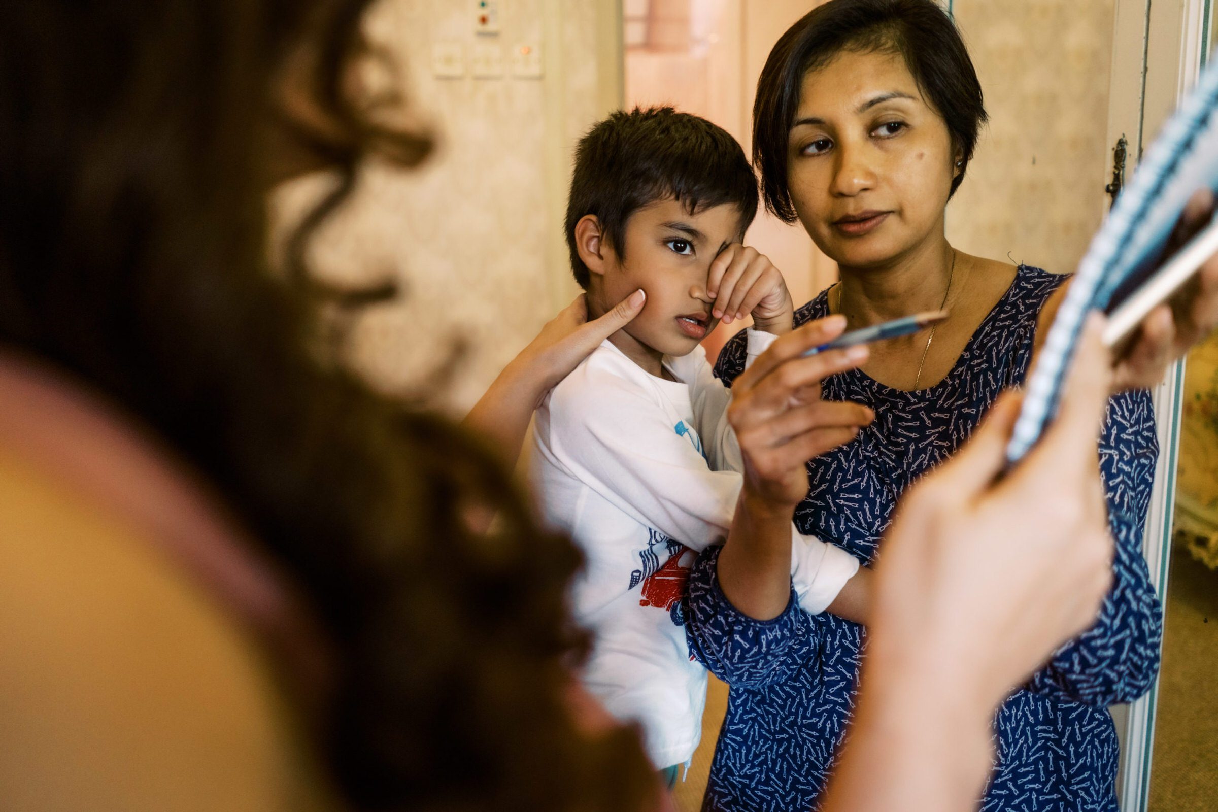 Nadira's nephew with mom planning out the wedding