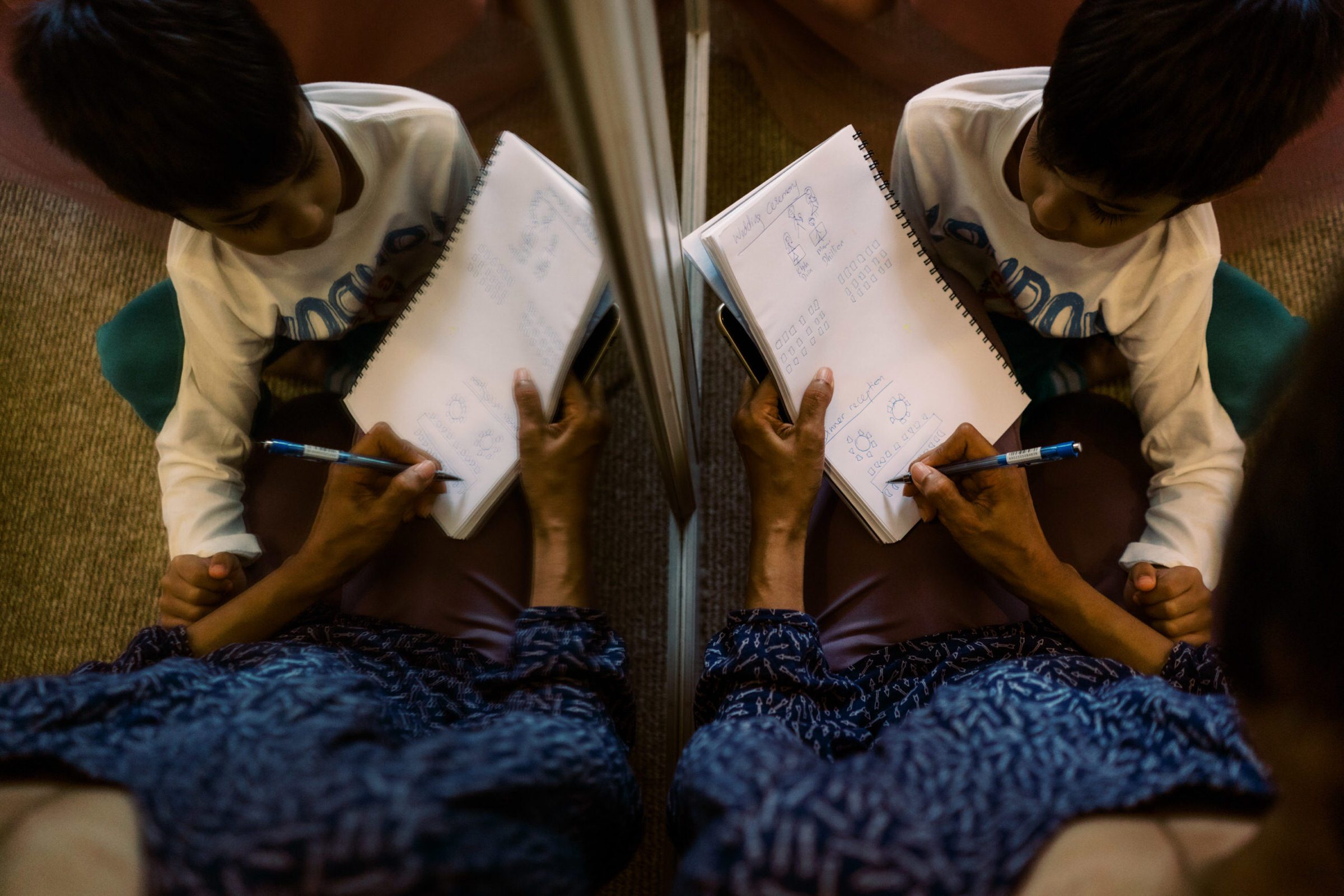 Nadira's nephew with mom planning out the wedding