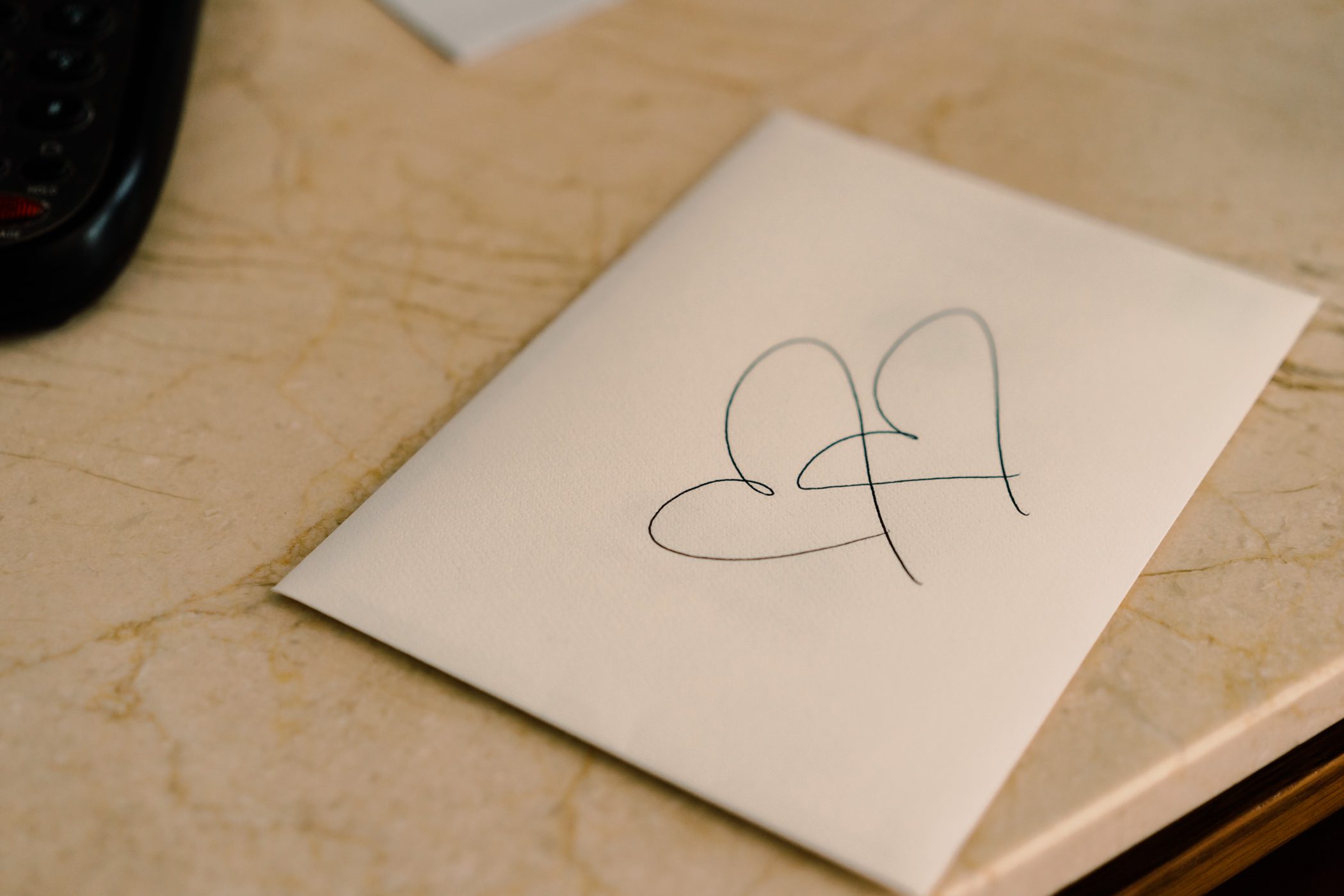 A sweet card to the happy couple by Faythe's good friend