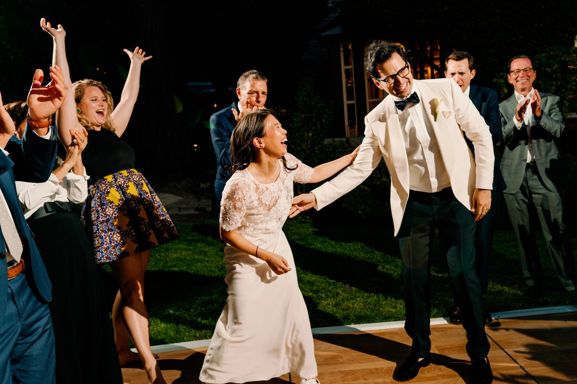 Jen and Sage dancing at their wedding