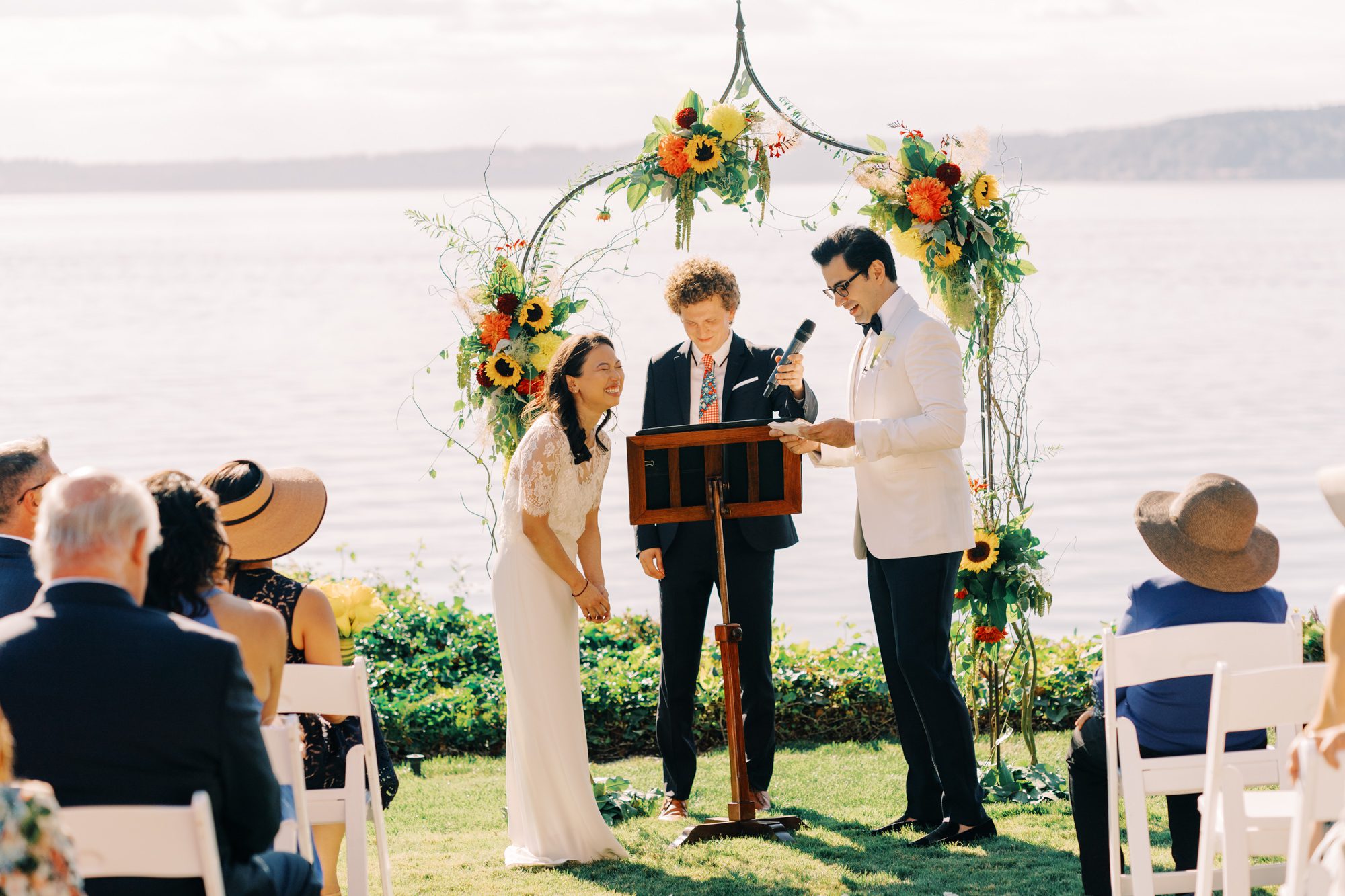 Jen and Sage getting married at the Wohns' home on a beautiful July day