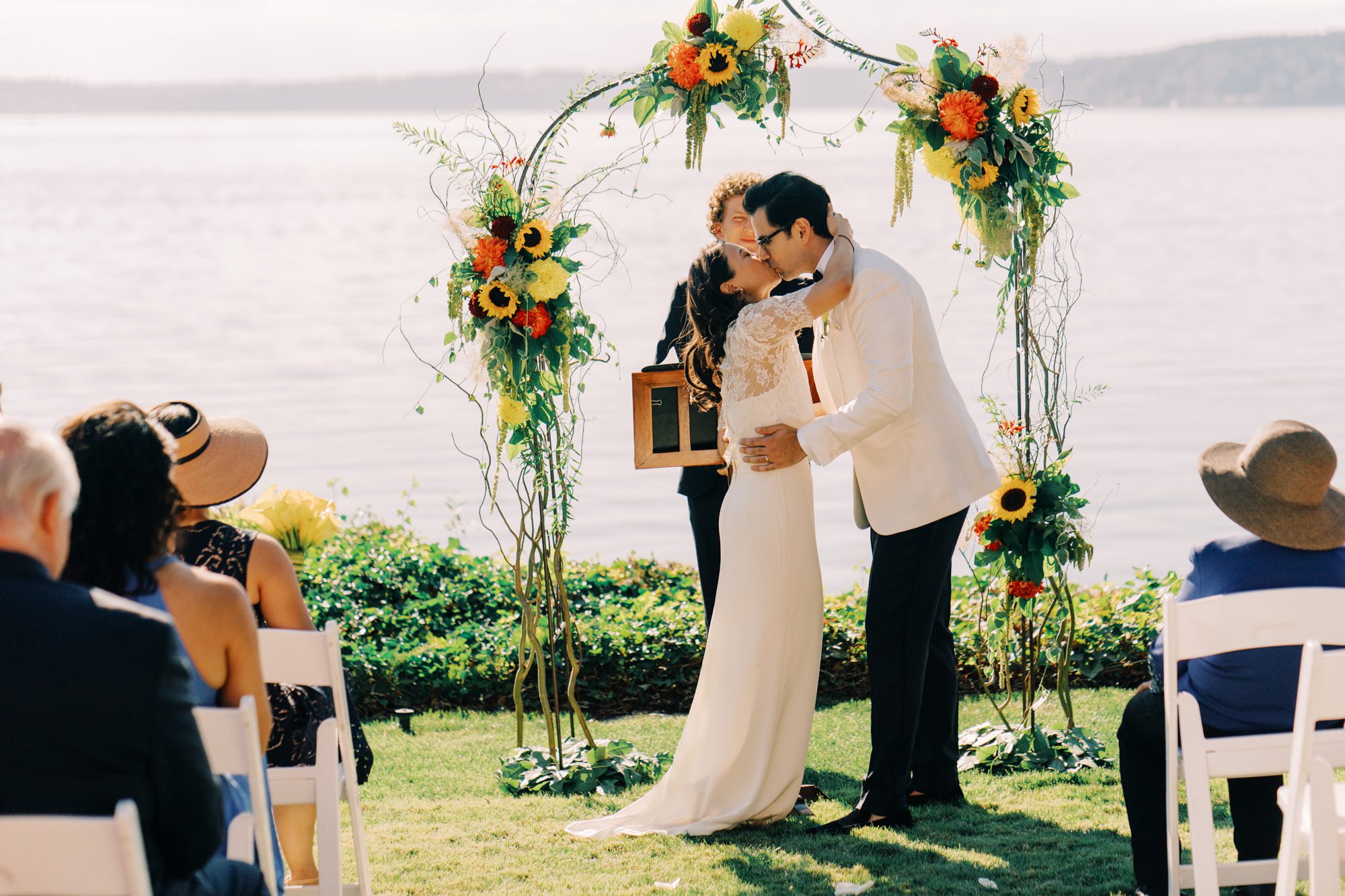 Jen and Sage seal it with a kiss