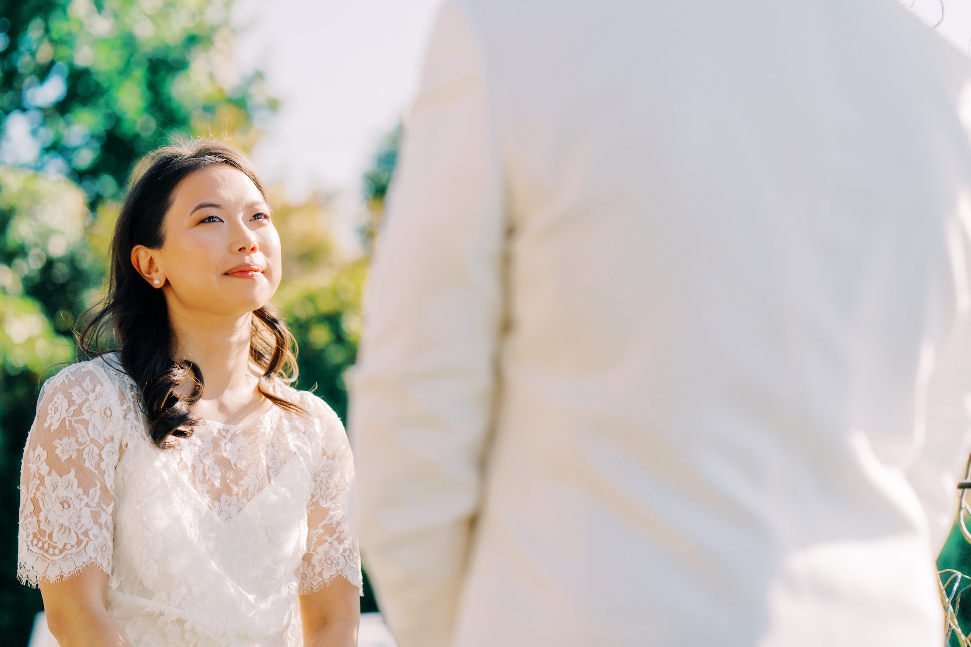 Jen during her wedding ceremony