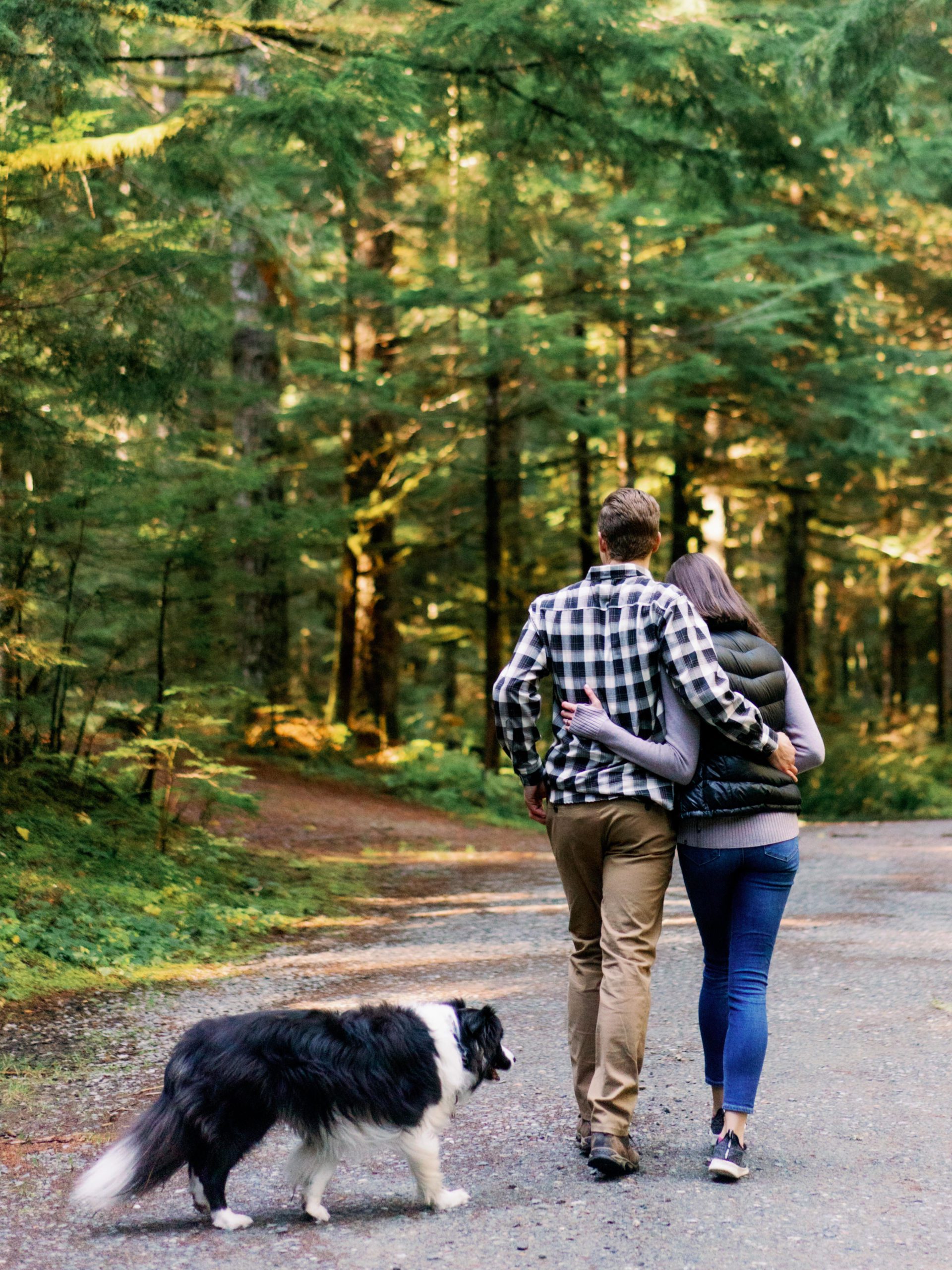 Seattle engagement portraits a walk after breakfast
