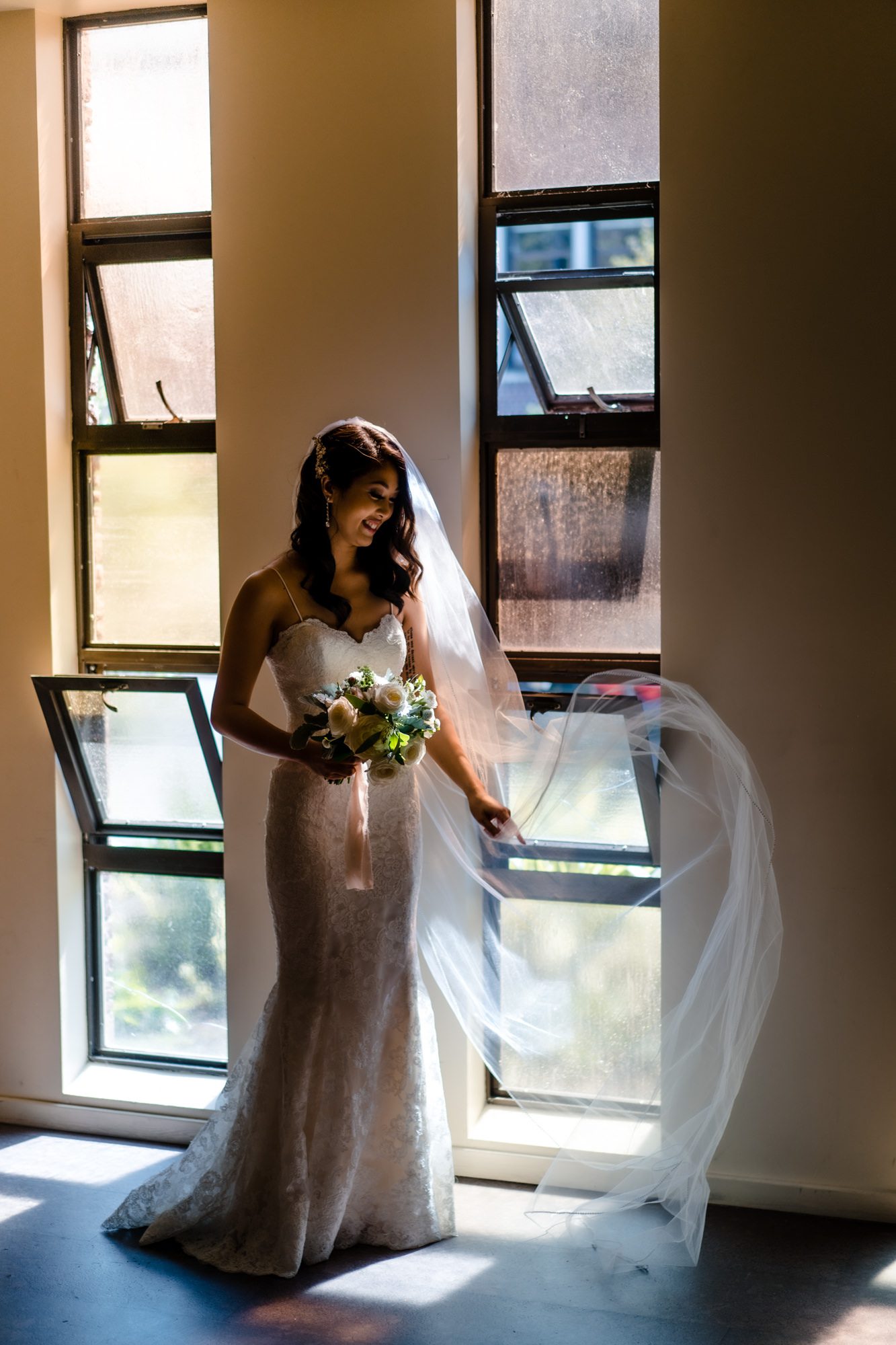 St Anne's Catholic Church wedding: Bride Lynda waits to walk down the aisle