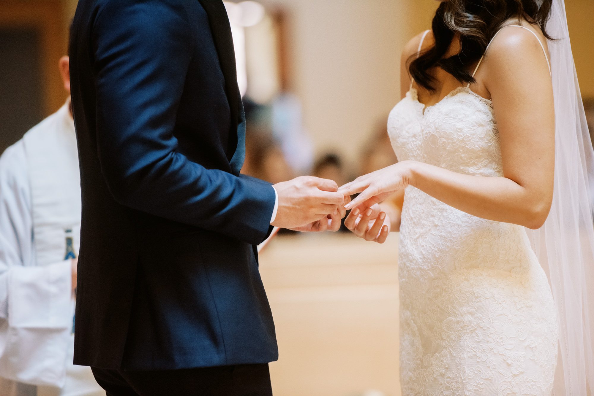 St Anne's Catholic Church wedding: Ring exchange