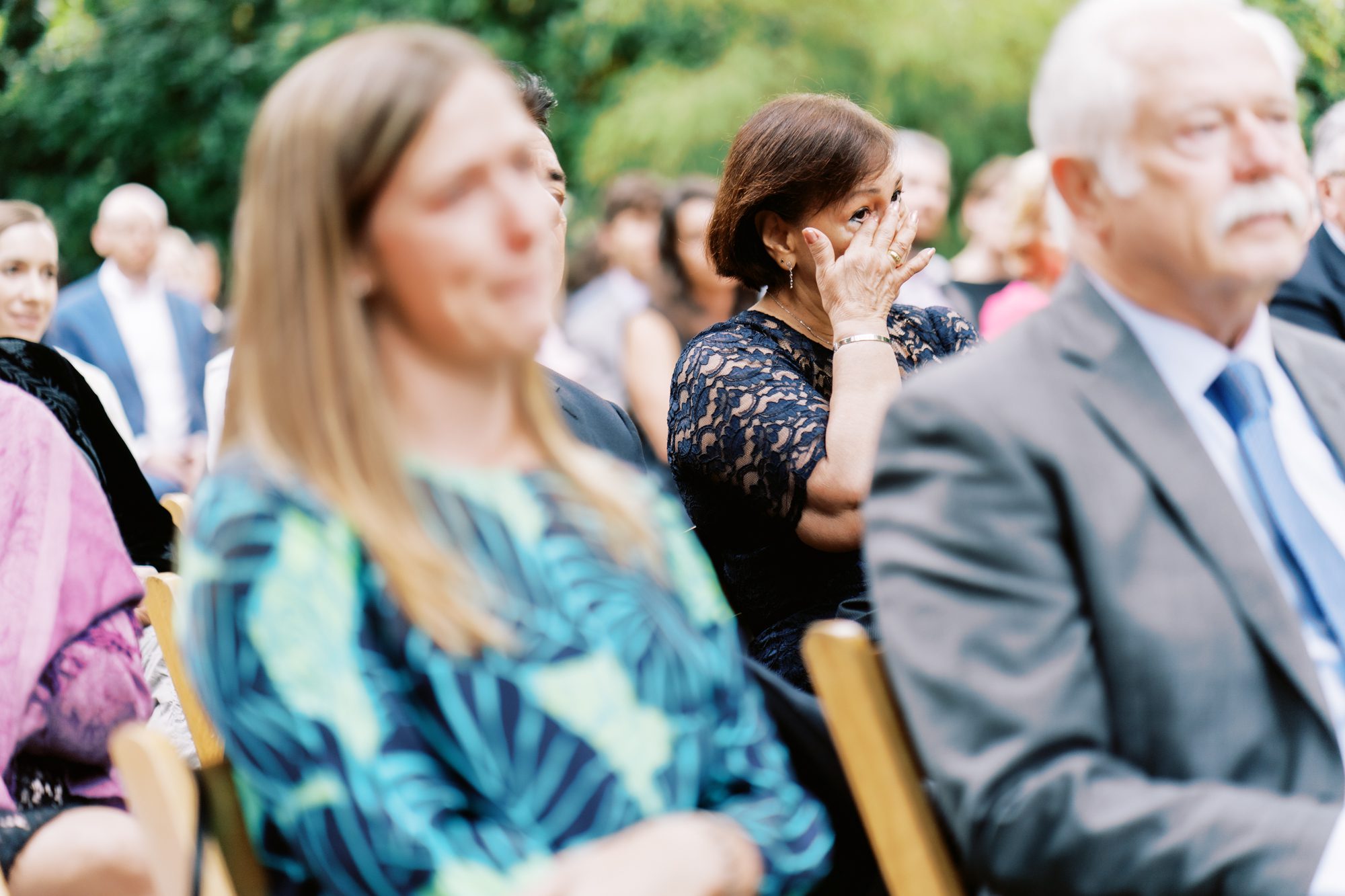 Seattle Wedding Photographer: Guests tear up during Amy and Scott's wedding ceremony