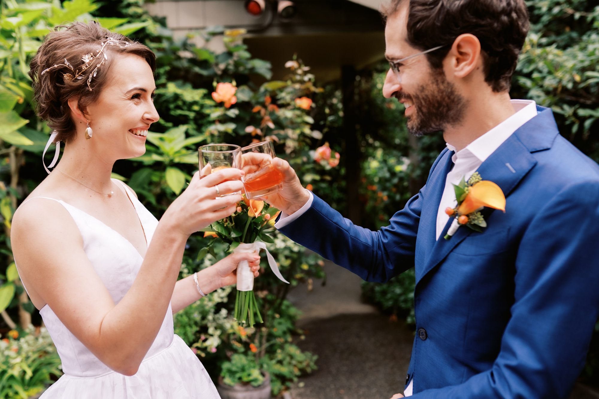 Amy and Scott drinking their signature cocktails