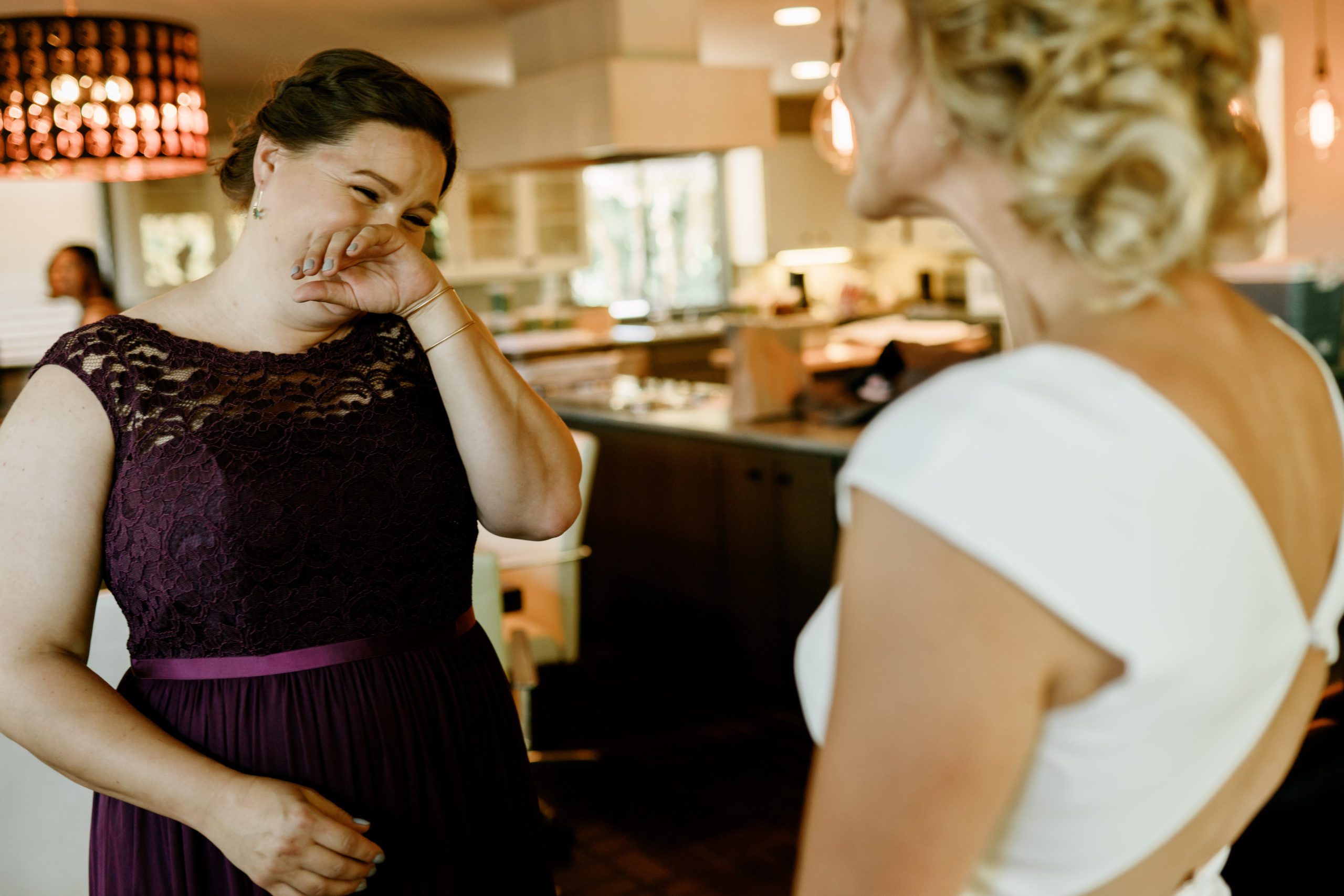 JM Cellars Weddings: Bridesmaid gets emotional