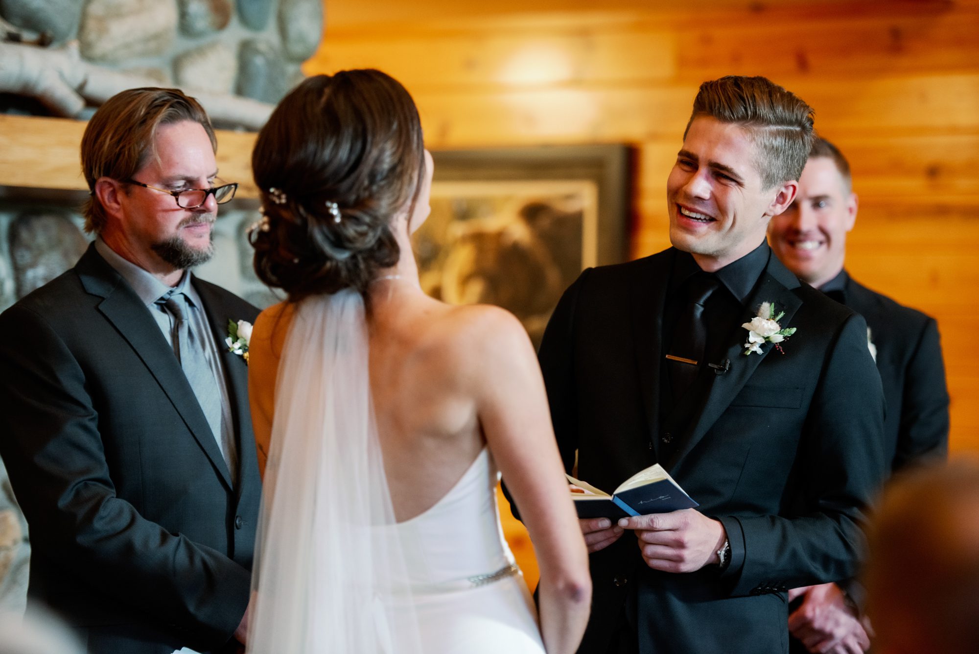 Mountain Springs Lodge weddings: Fletcher and Veronica during their ceremony