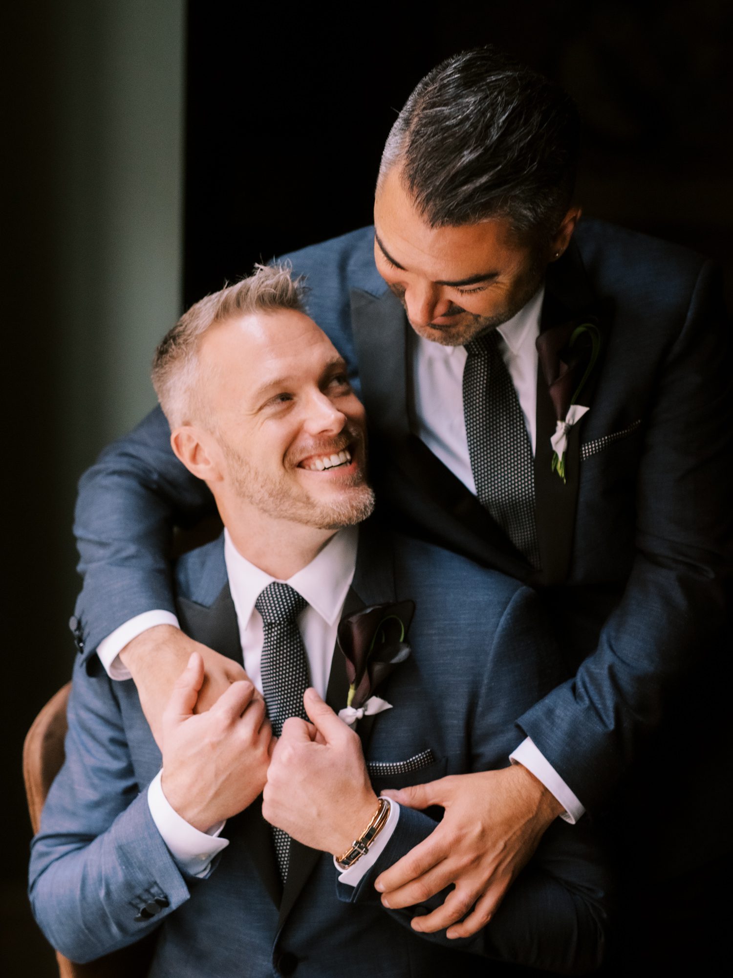 Grooms Michael and Justin wedding portraits by Seattle wedding photographers JENN TAI & CO Grooms Michael and Justin wedding portraits by Seattle wedding photographers JENN TAI & CO