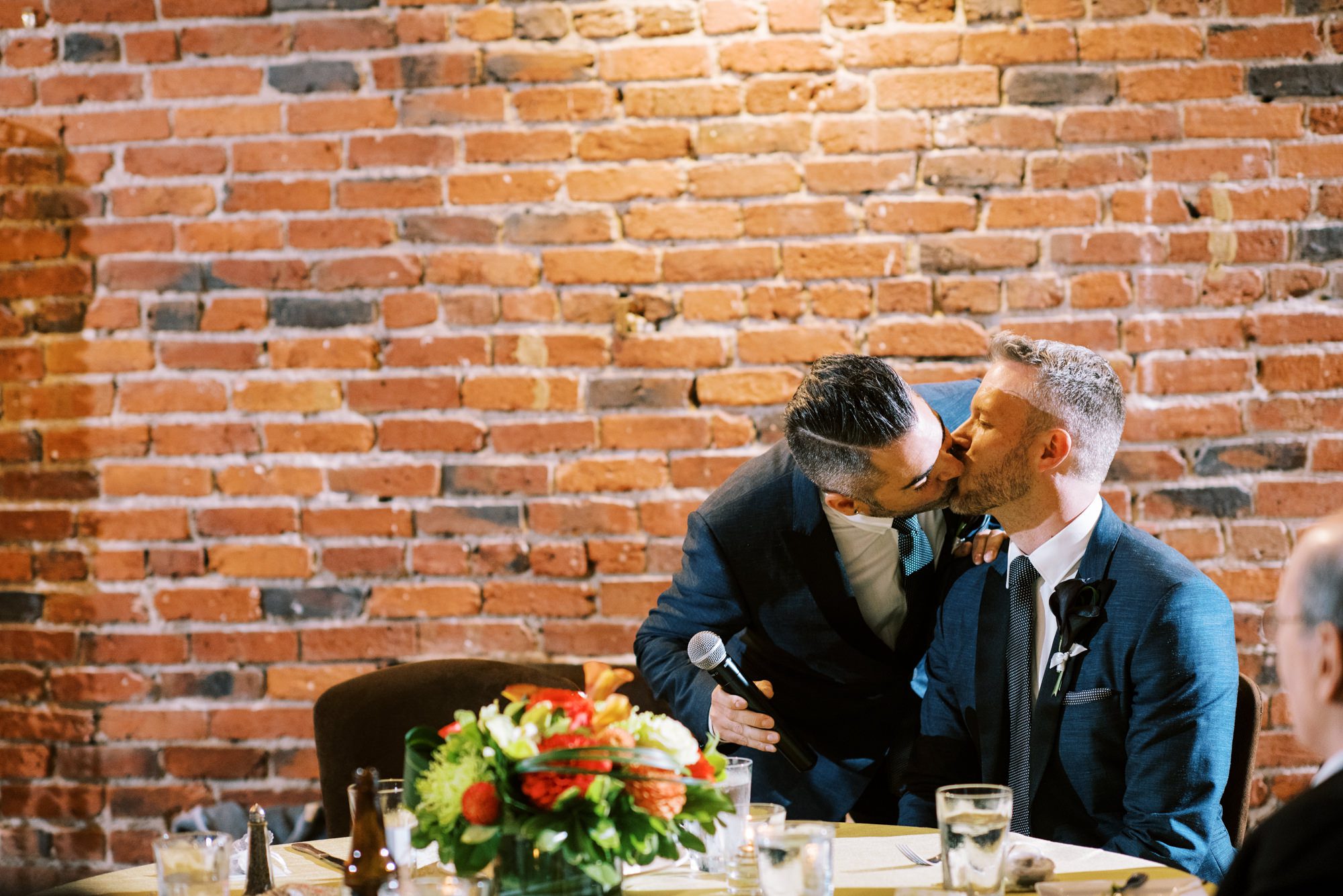 Alexis Royal Sonesta Hotel Hotel wedding: Michael and Justin post wedding reception toast moments