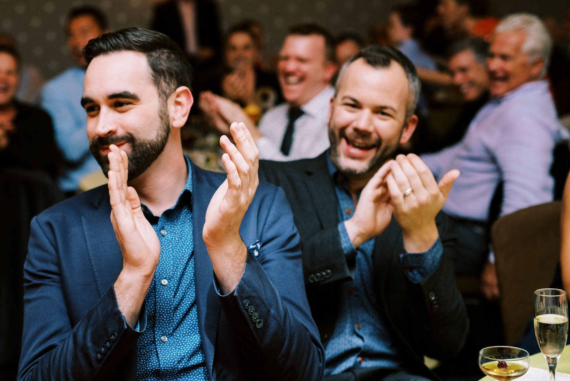 Alexis Royal Sonesta Hotel Hotel wedding: Michael and Justin post wedding reception toast moments