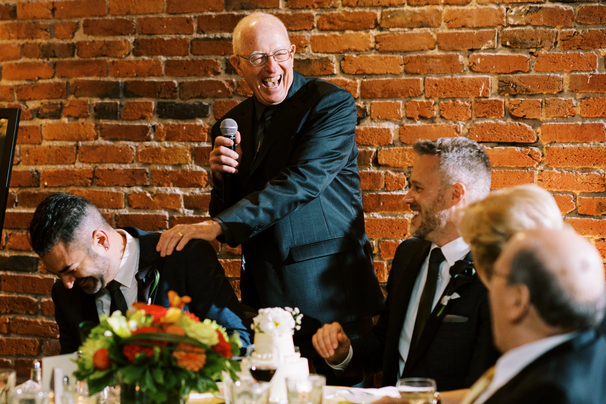 Alexis Royal Sonesta Hotel Hotel wedding: Michael and Justin post wedding reception toast moments