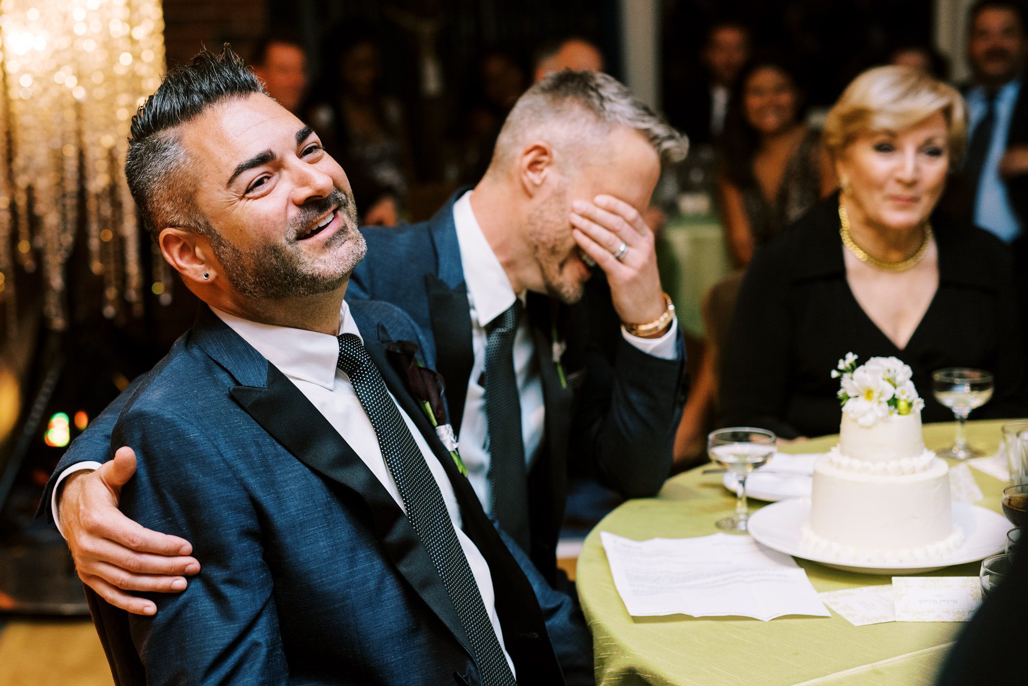 Alexis Royal Sonesta Hotel Hotel wedding: Michael and Justin post wedding reception toast moments