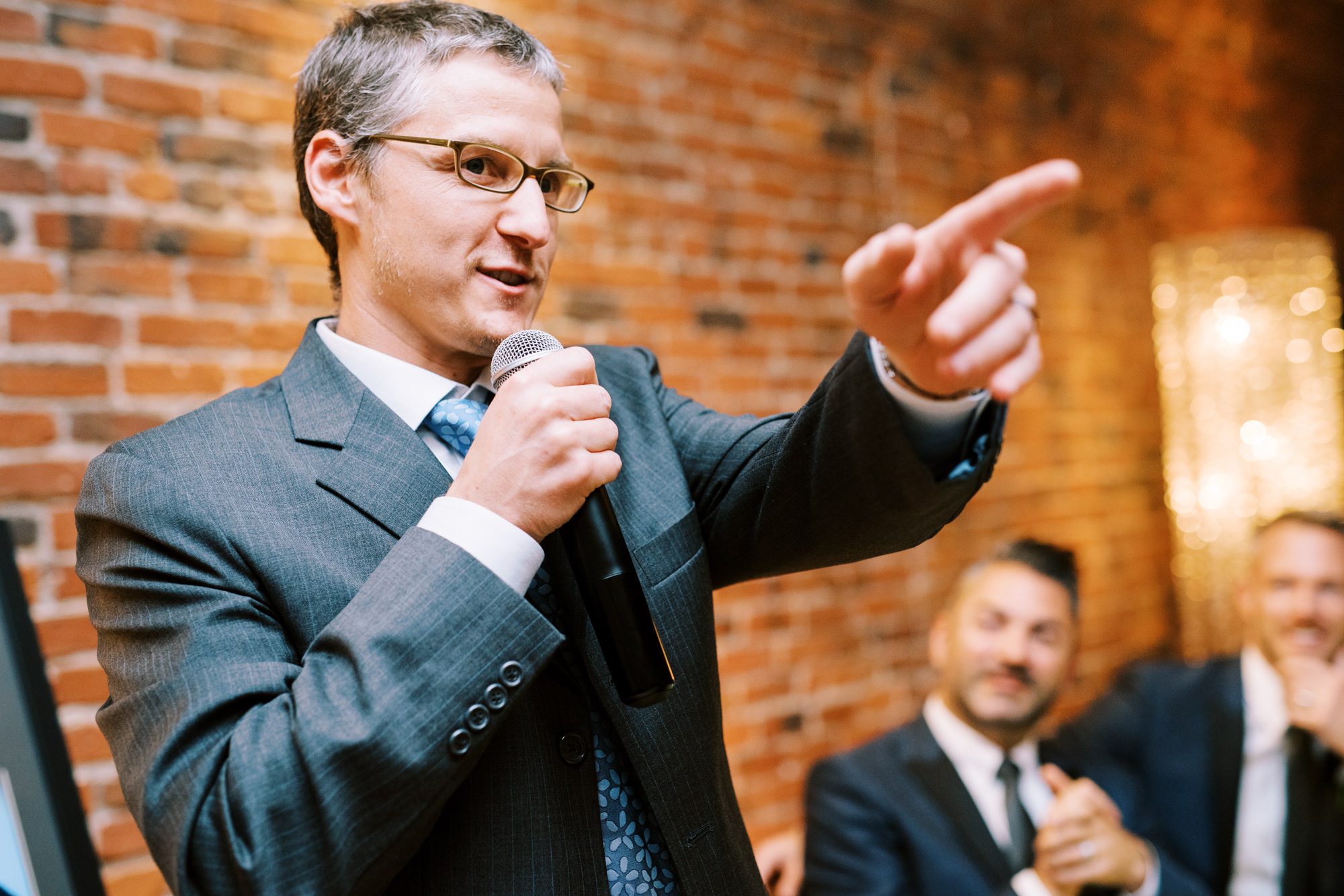 Alexis Royal Sonesta Hotel Hotel wedding: Michael and Justin post wedding reception toast moments