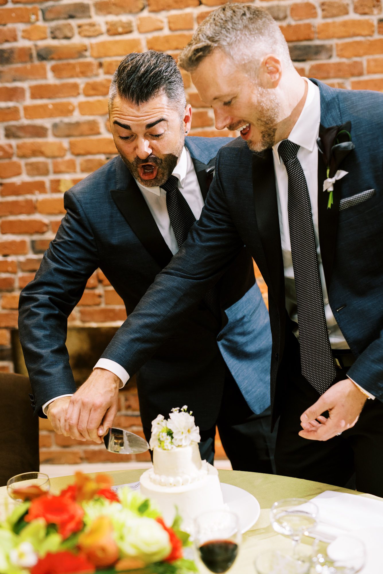 Alexis Royal Sonesta Hotel Hotel wedding: Michael and Justin post wedding reception toast moments