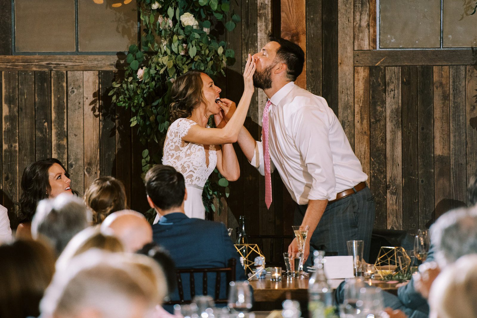 Alyssa and Michael wedding cake moment