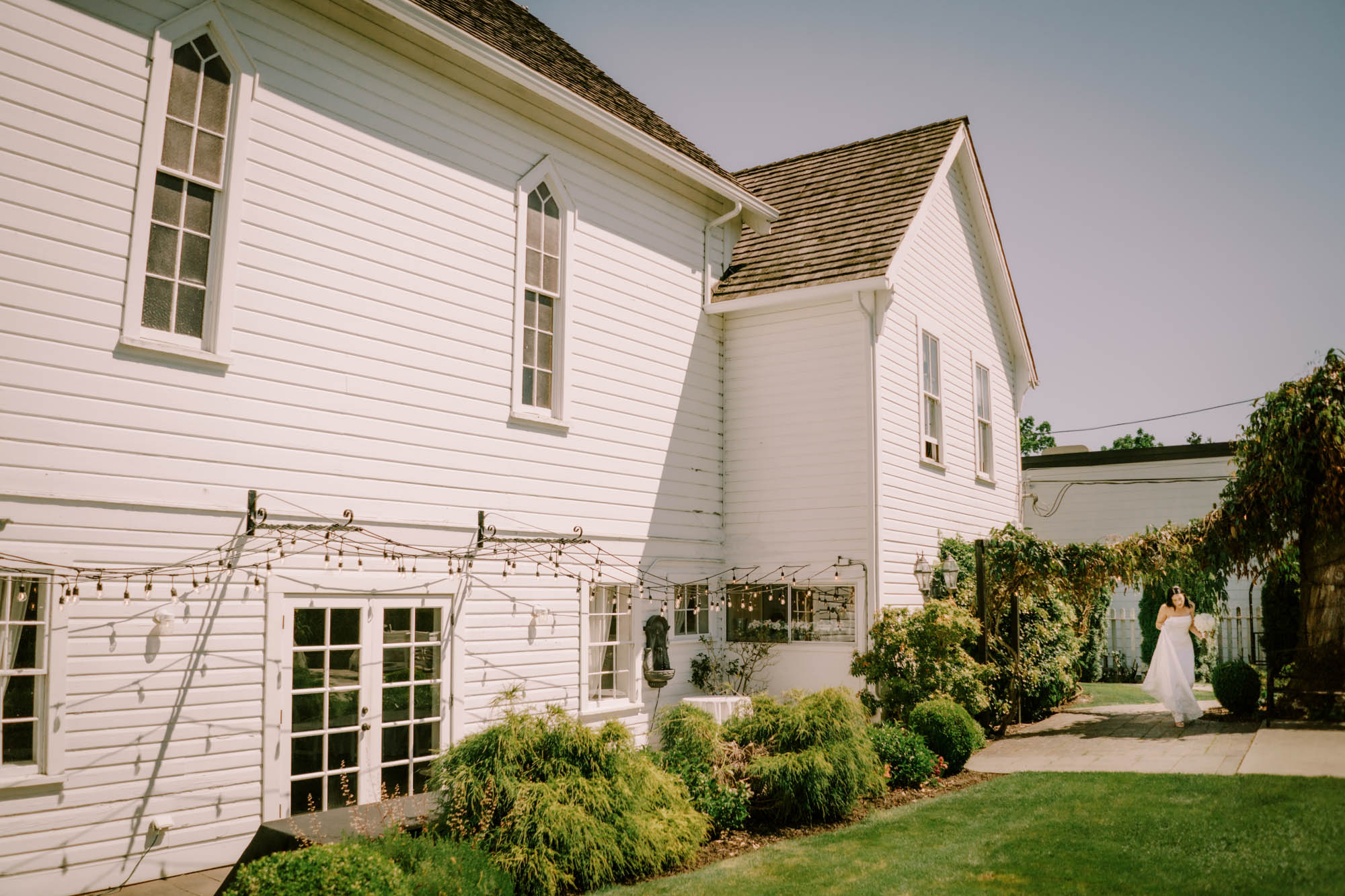 Alexa walking to meet her groom for first look