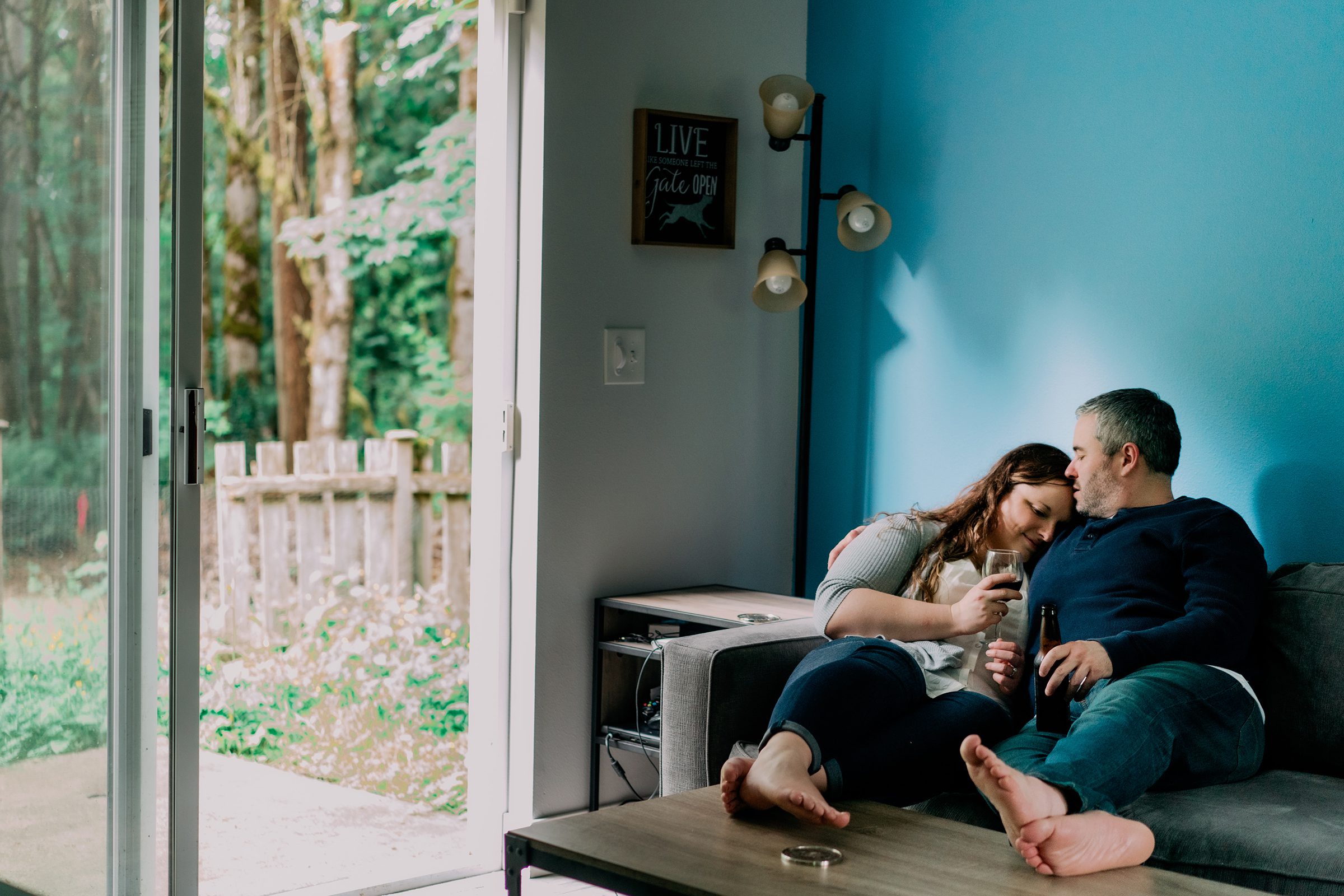 Kara and Jeff at-home engagement session